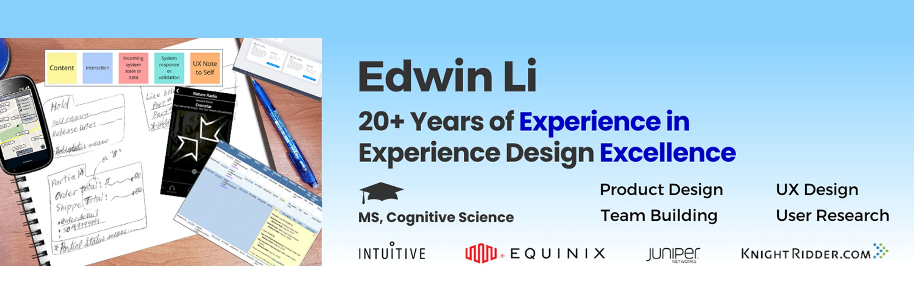 Edwin Li, Sr UXD seeking new UX opportunity