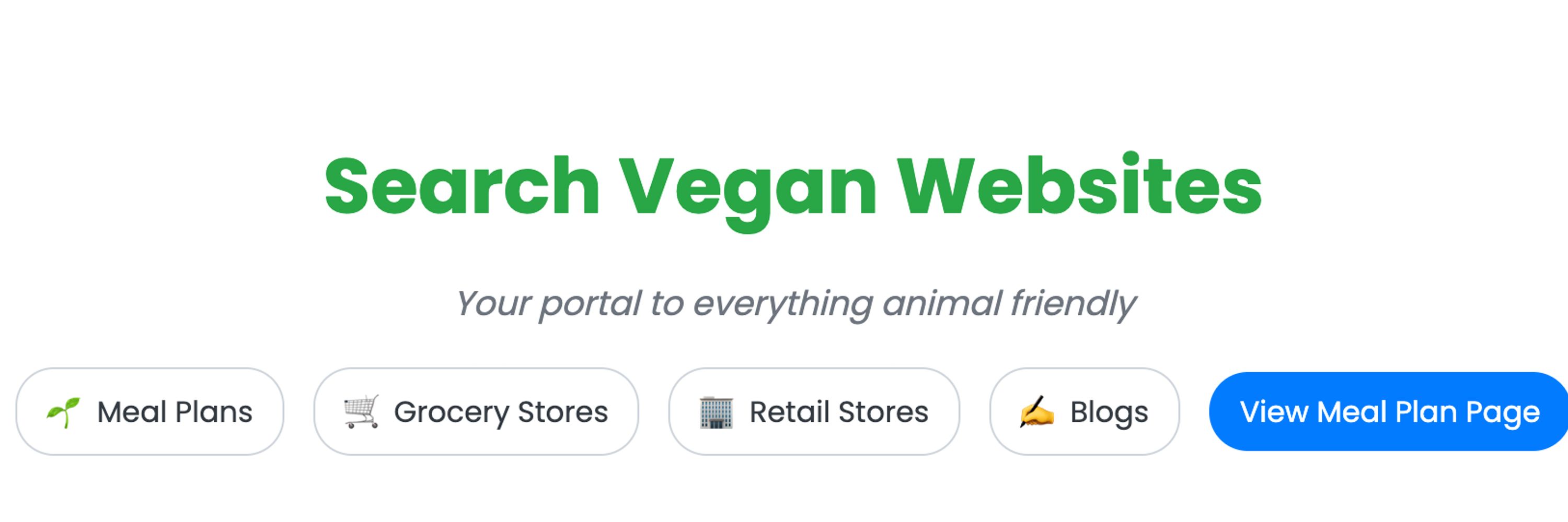 Search Vegan Websites