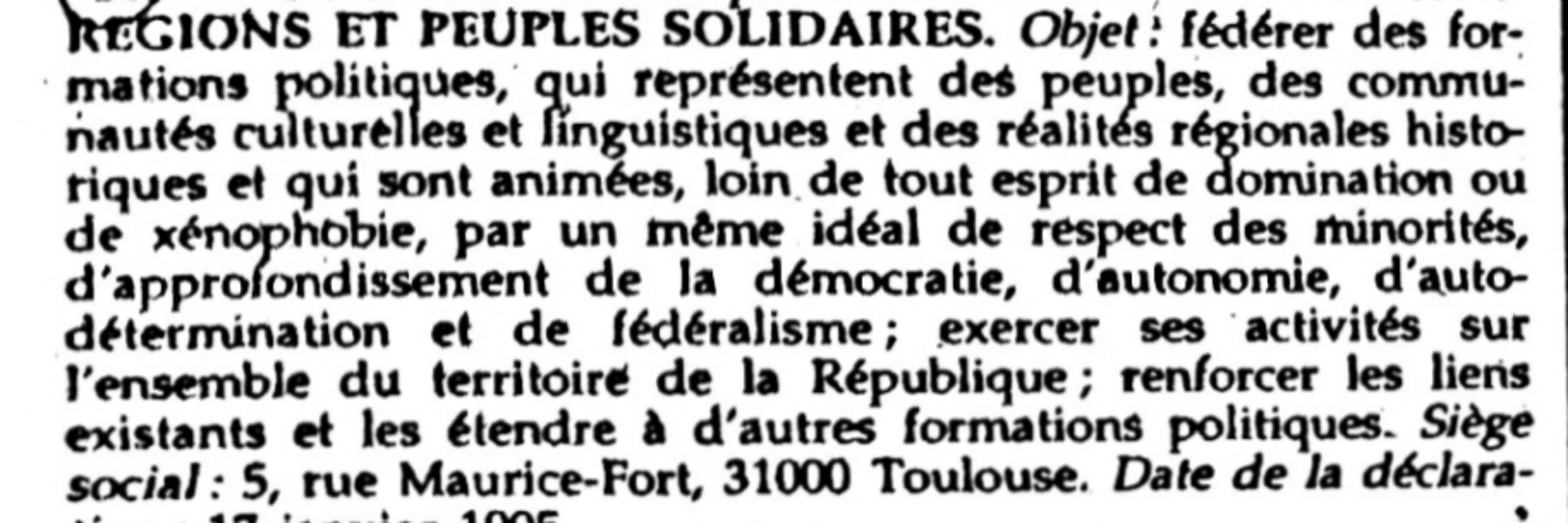 Régions et Peuples Solidaires