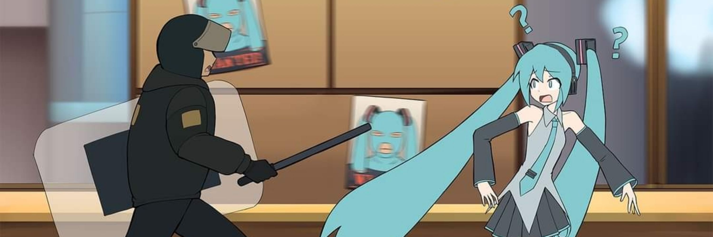 Hatsune Miku wearing an N95