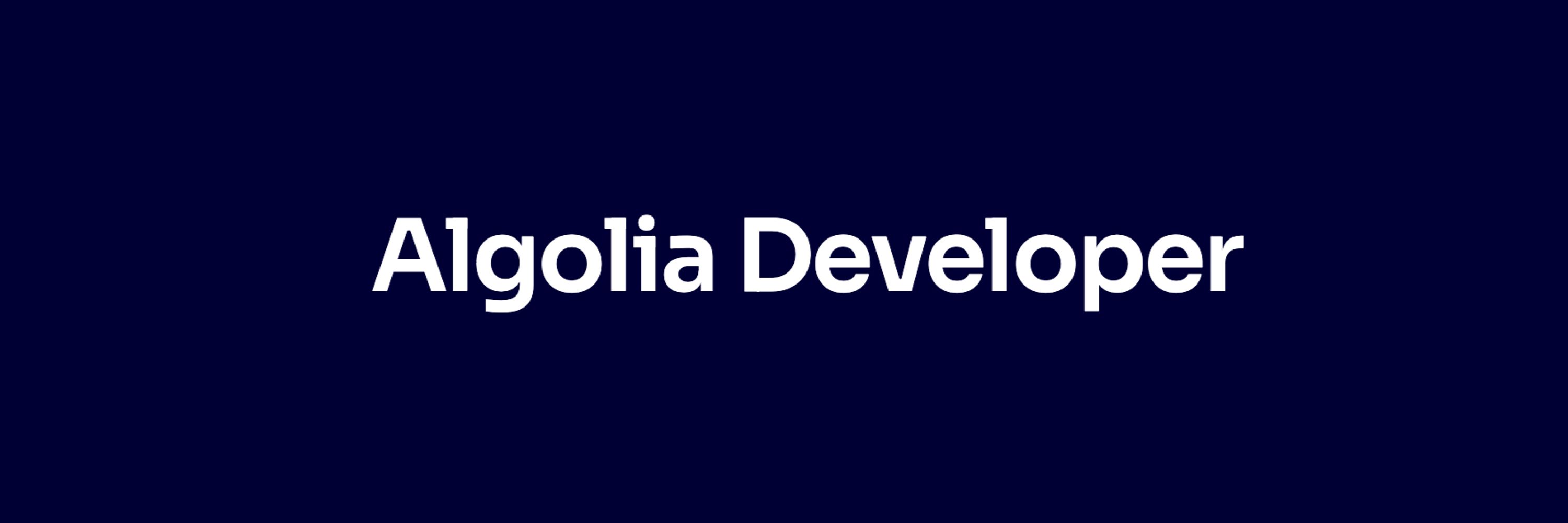 Algolia Developer
