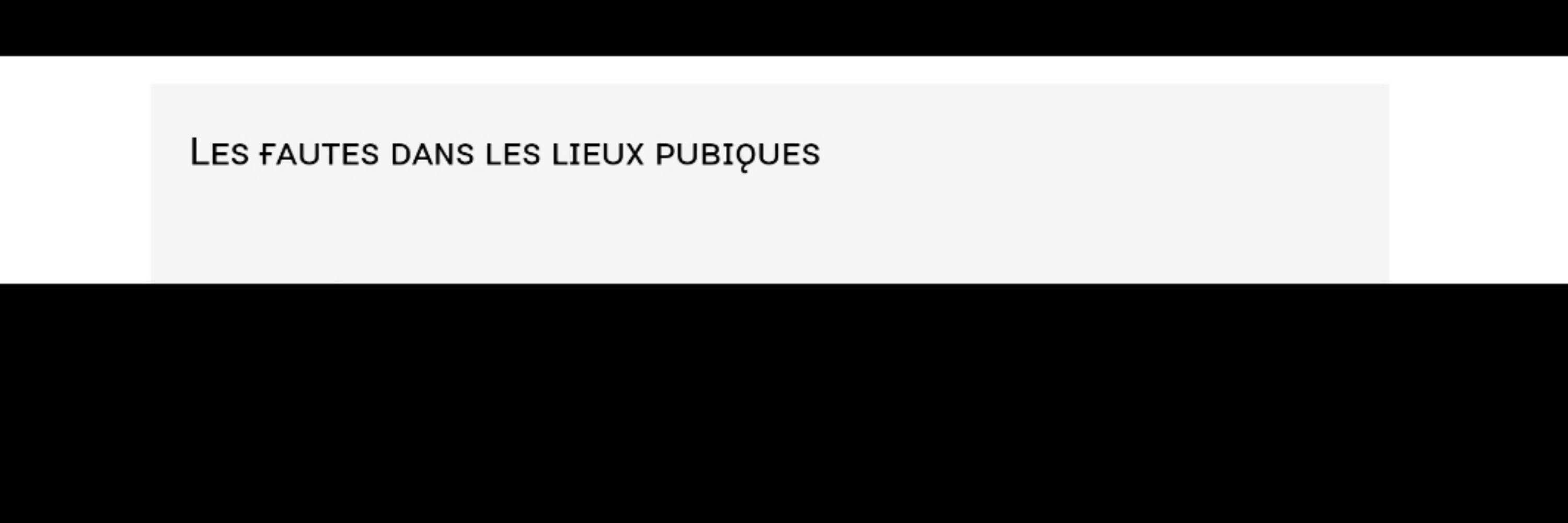 Fautes pubiques.