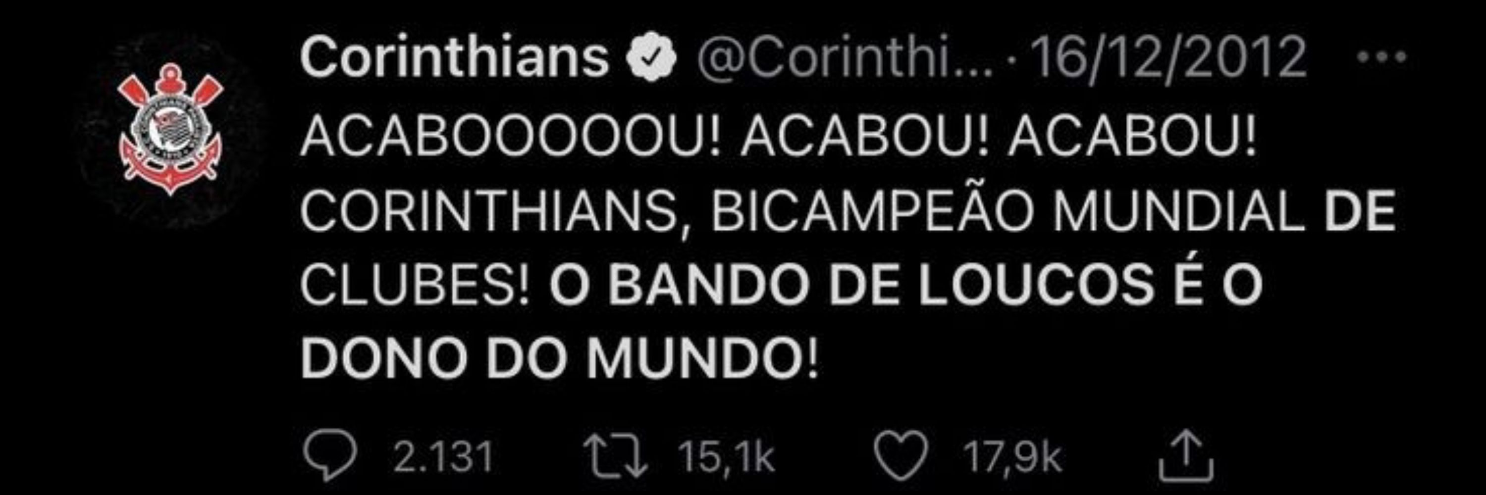 ih, é o Corinthians