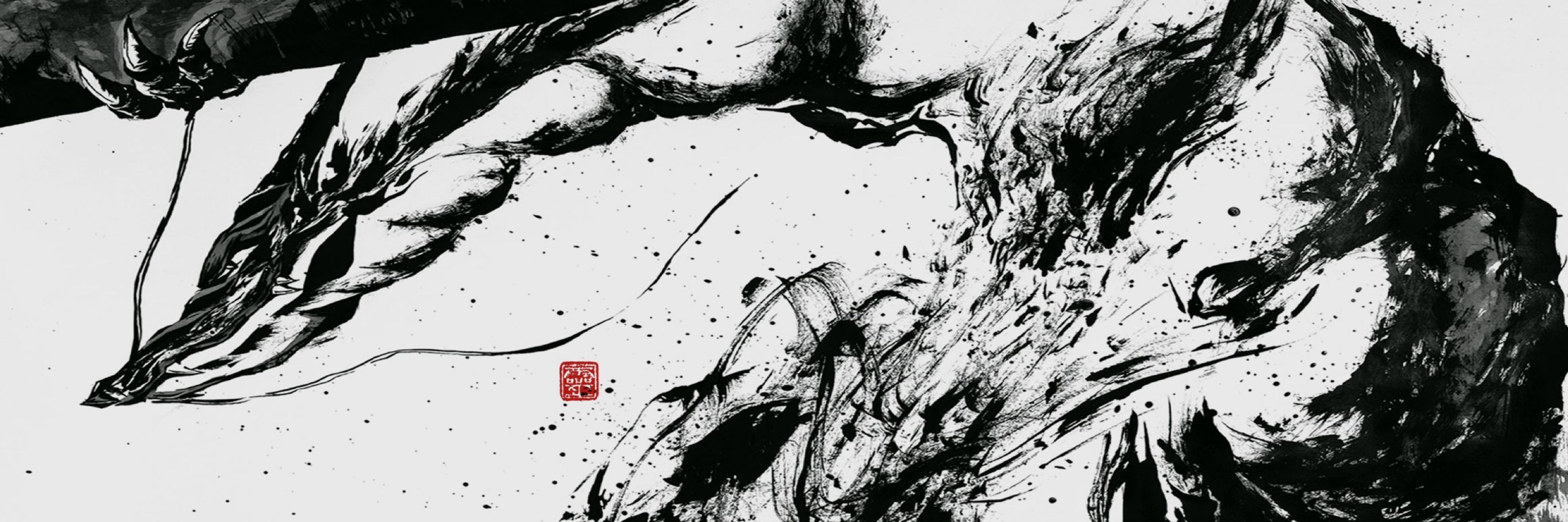 靈-れい🐺⛩️/書道＋墨絵コラージュアート