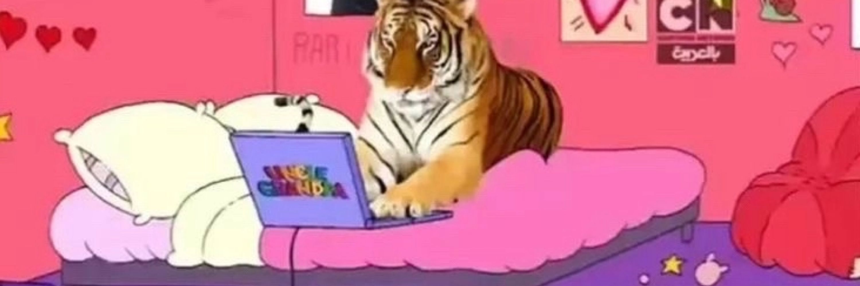 tigresa voadora gigante e surreal
