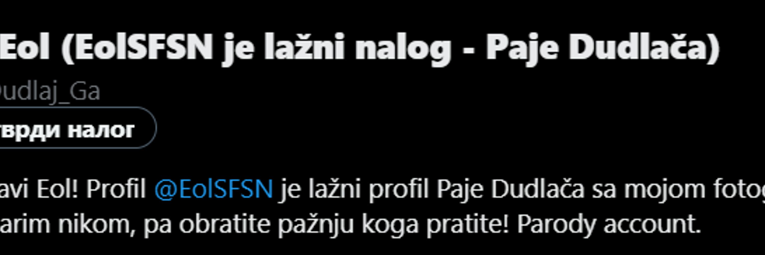 Eol, sa Tvitera...