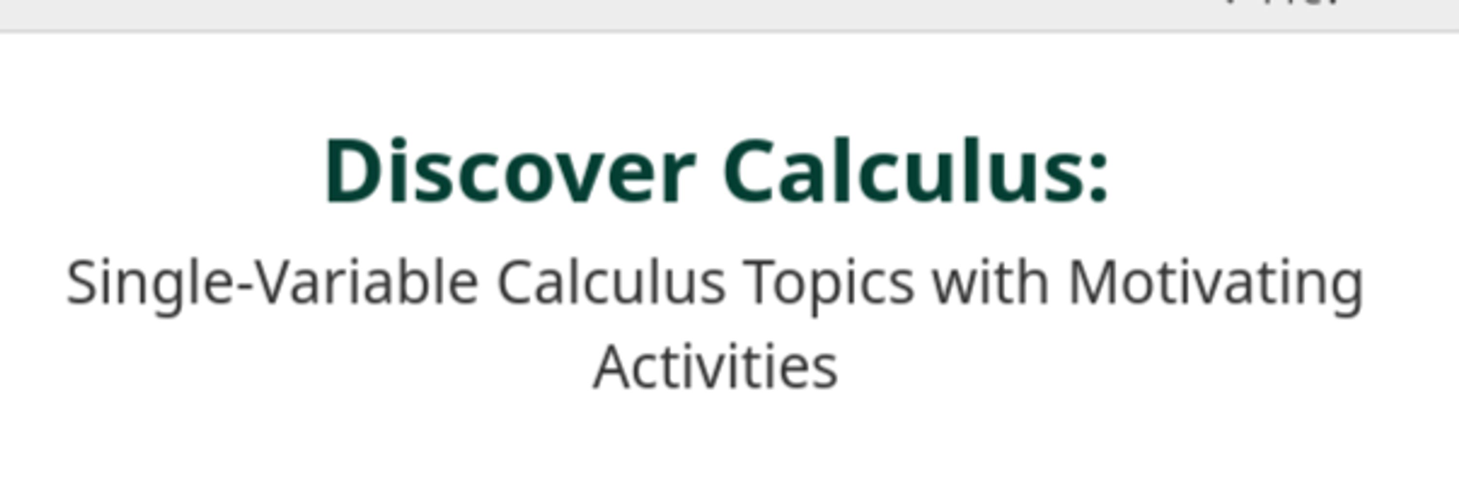 Discover Calculus