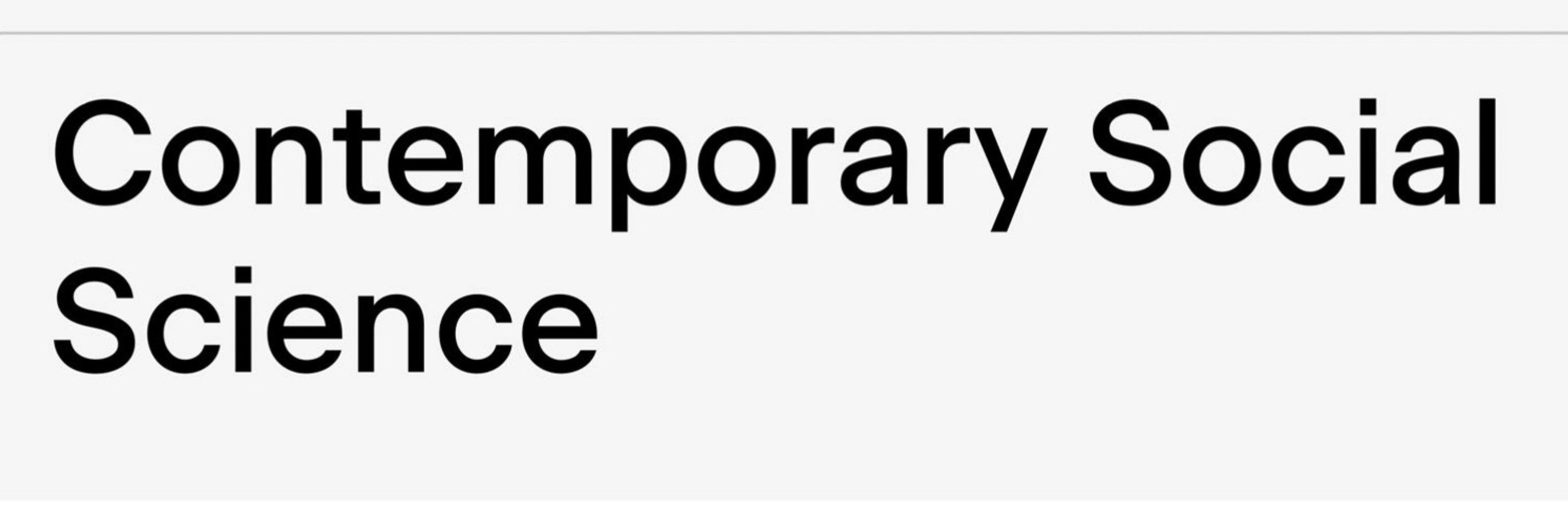 Contemporary Social Science