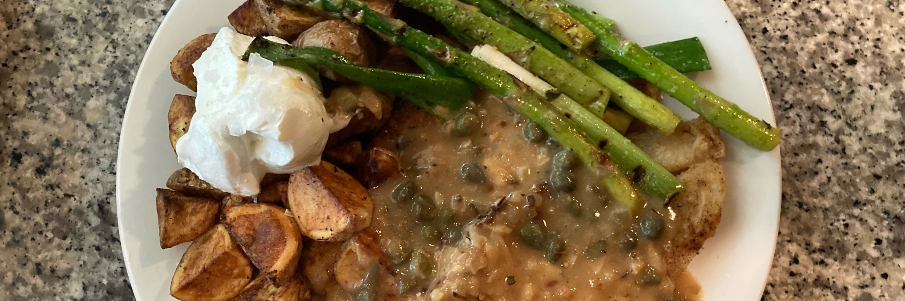 mike dalena - that’s Sole Piccata w/Grilled Asparagus & Potatoes