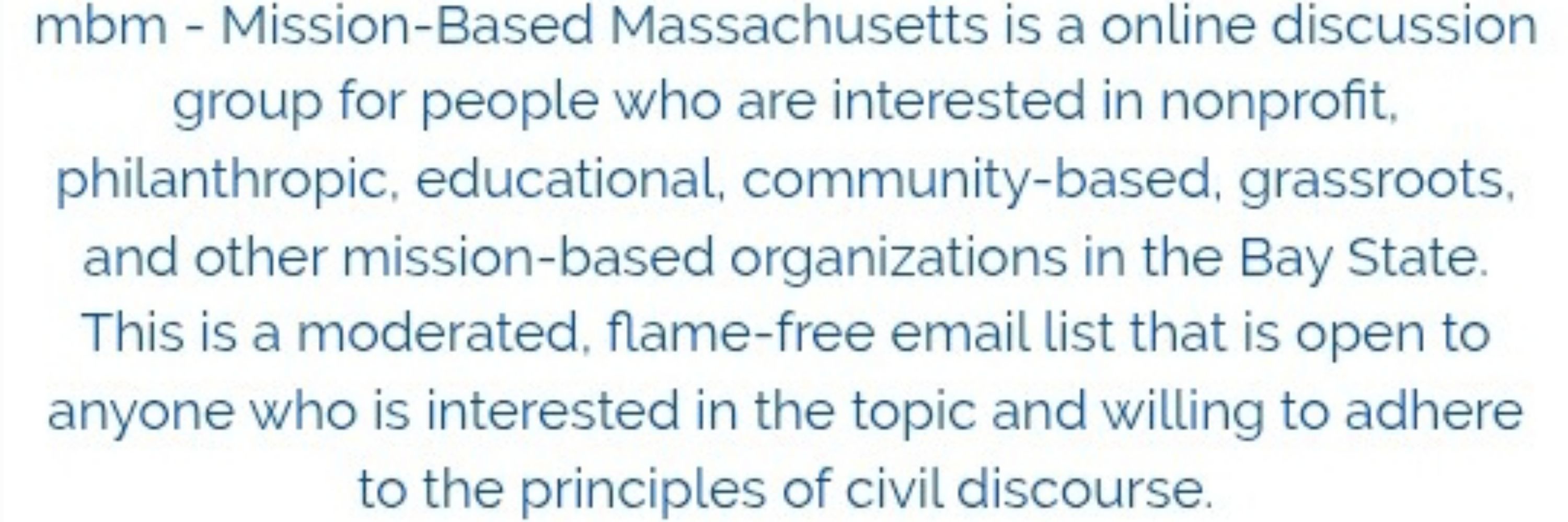Mission-Based Massachusetts