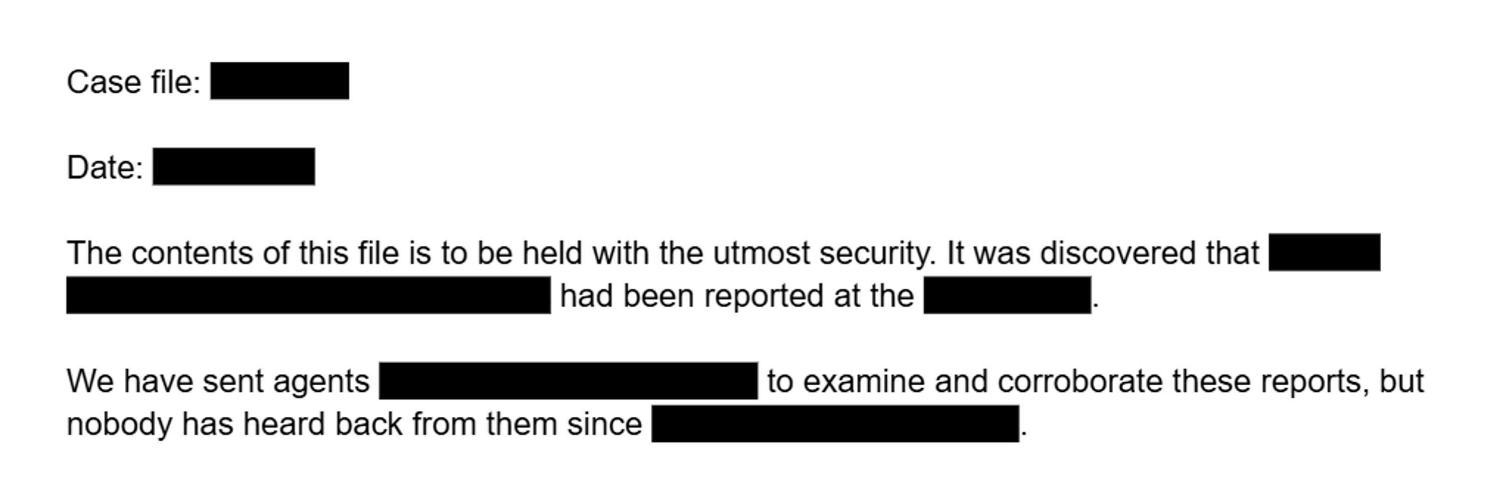 Case File: Redacted