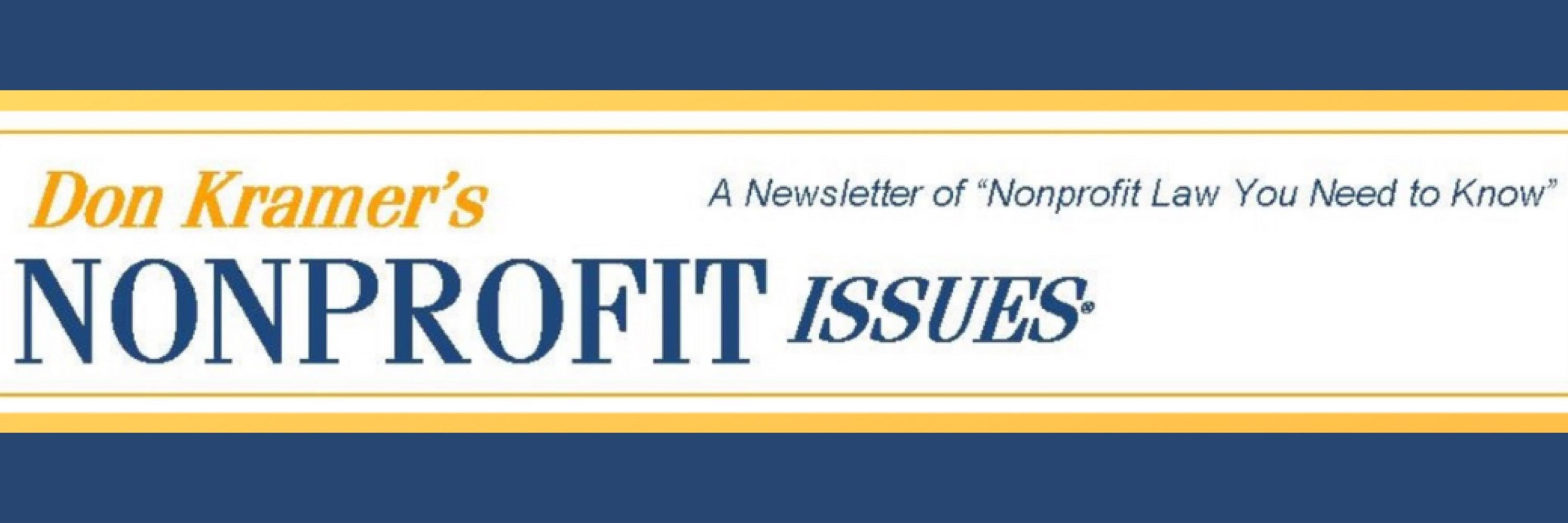 Don Kramer’s Nonprofit Issues