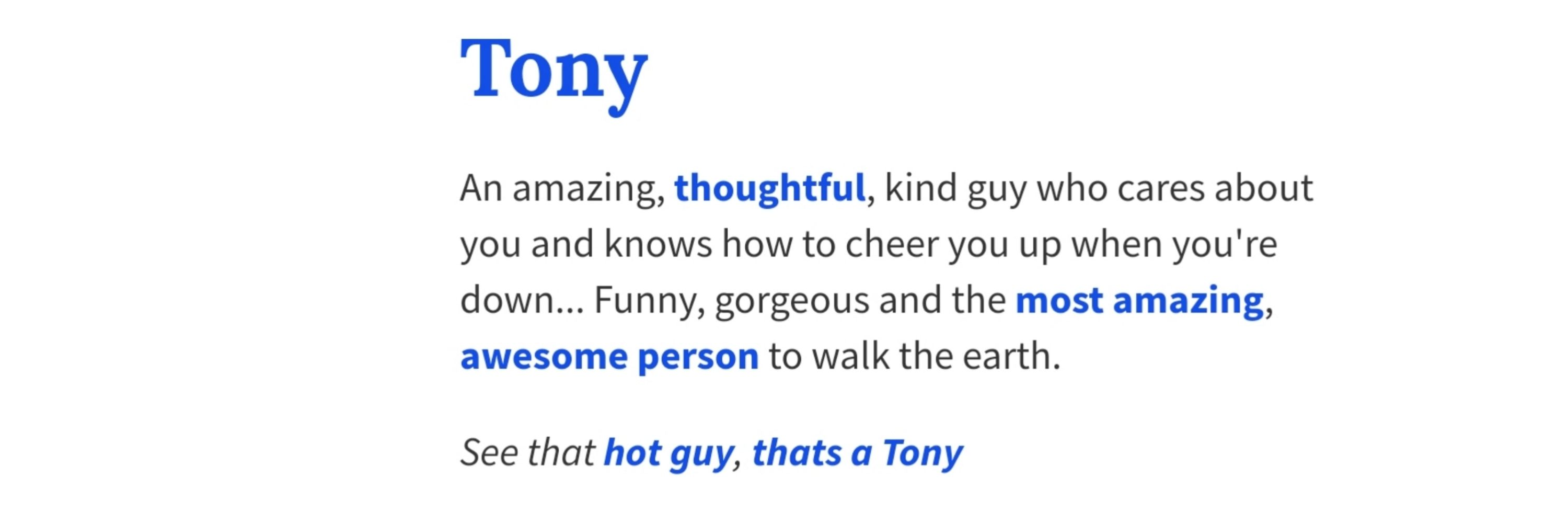 Tony tony tony