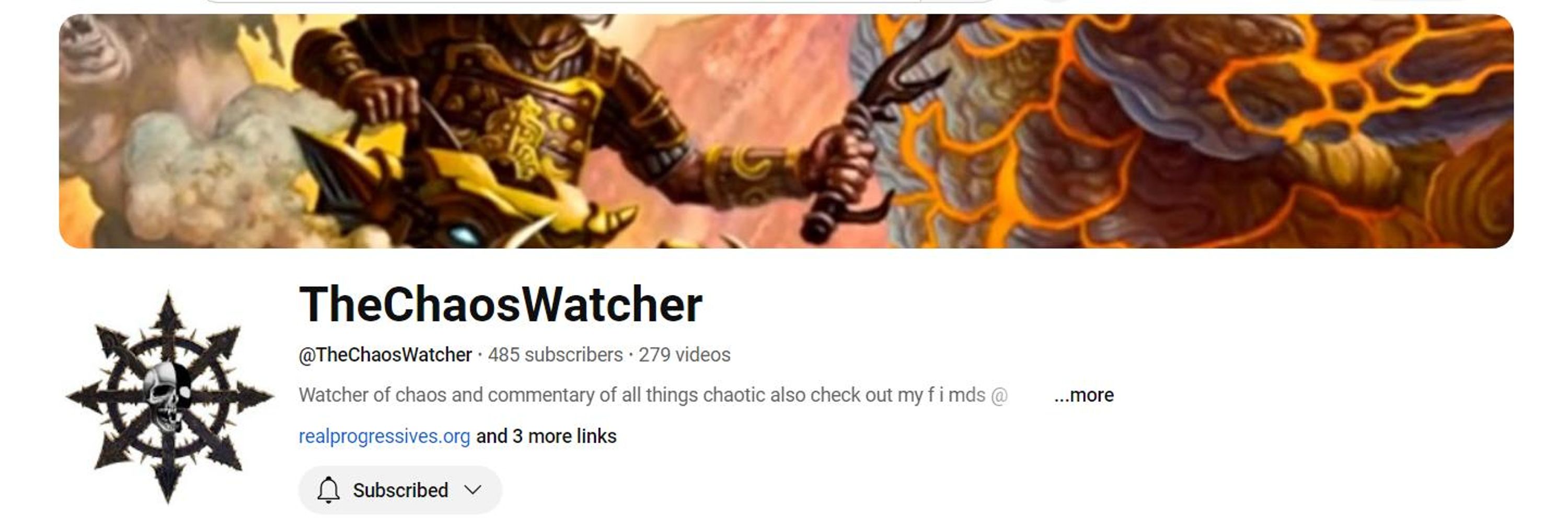 The Chaos Watcher on YouTube subscribe