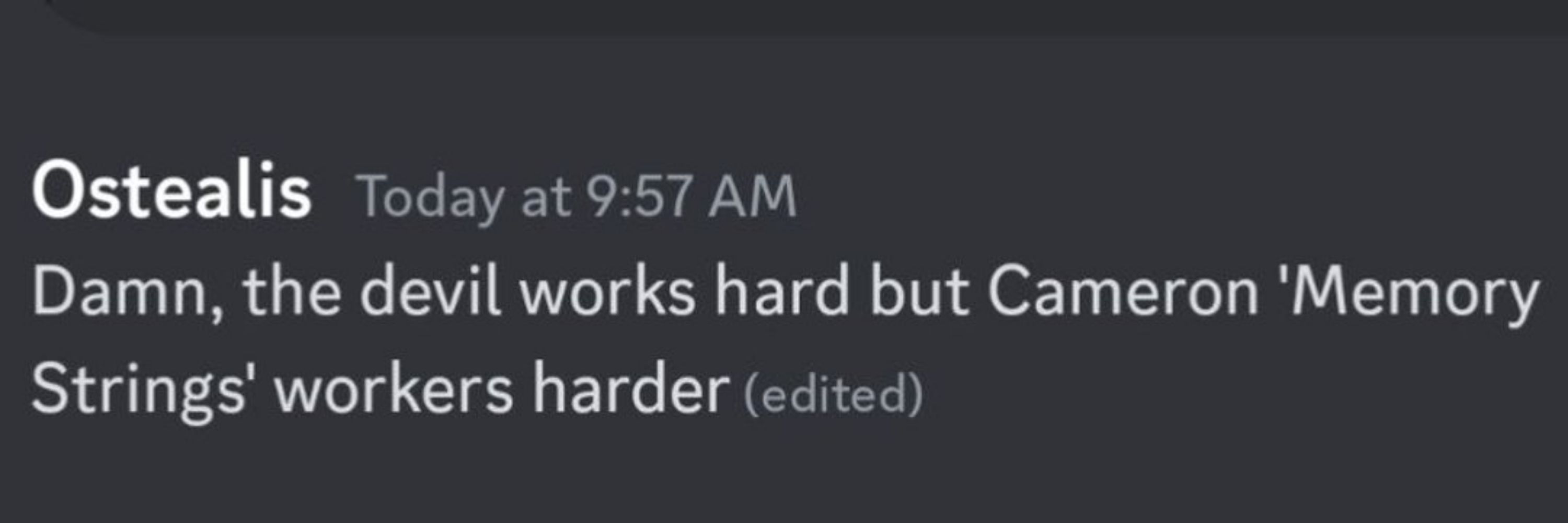 Cam from memory strings 