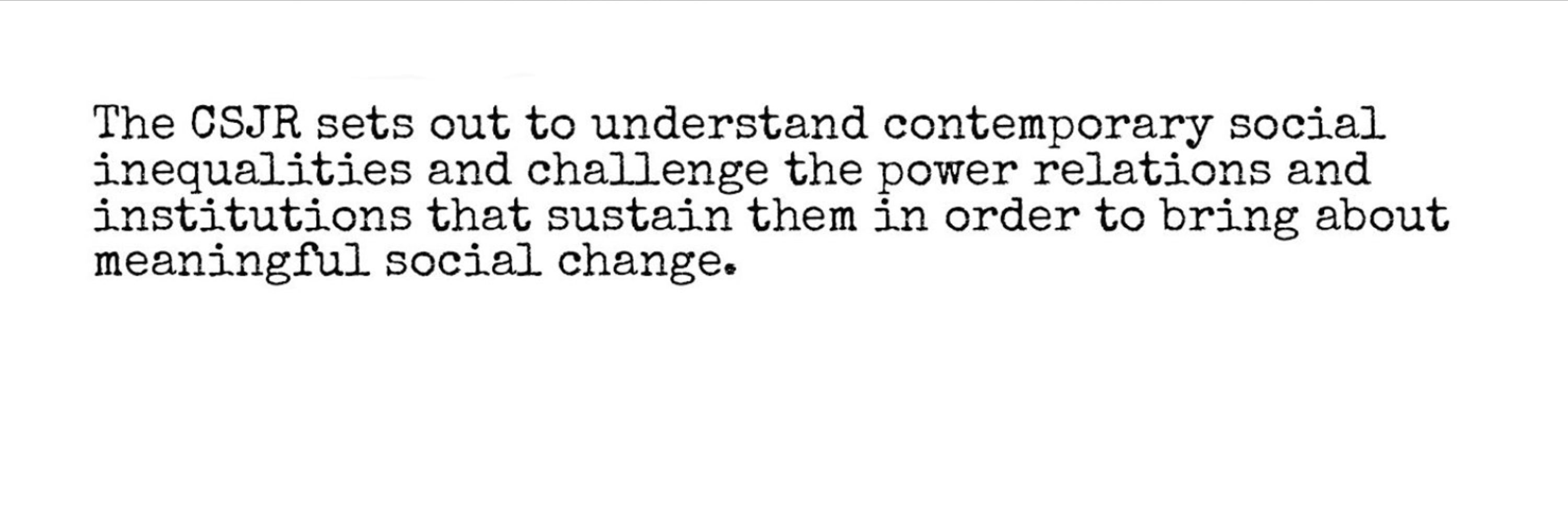 Centre for Social Justice Research