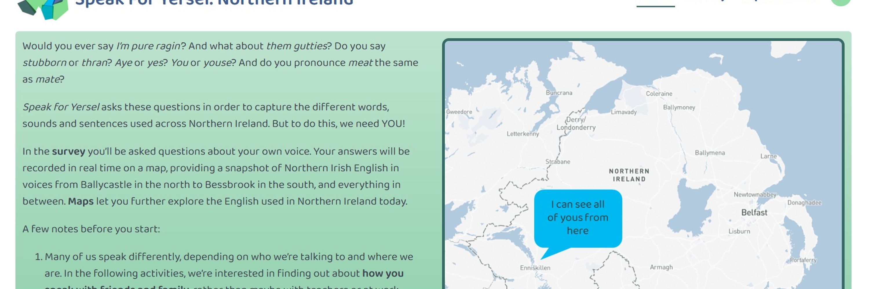 Speak for Yersel Northern Ireland
