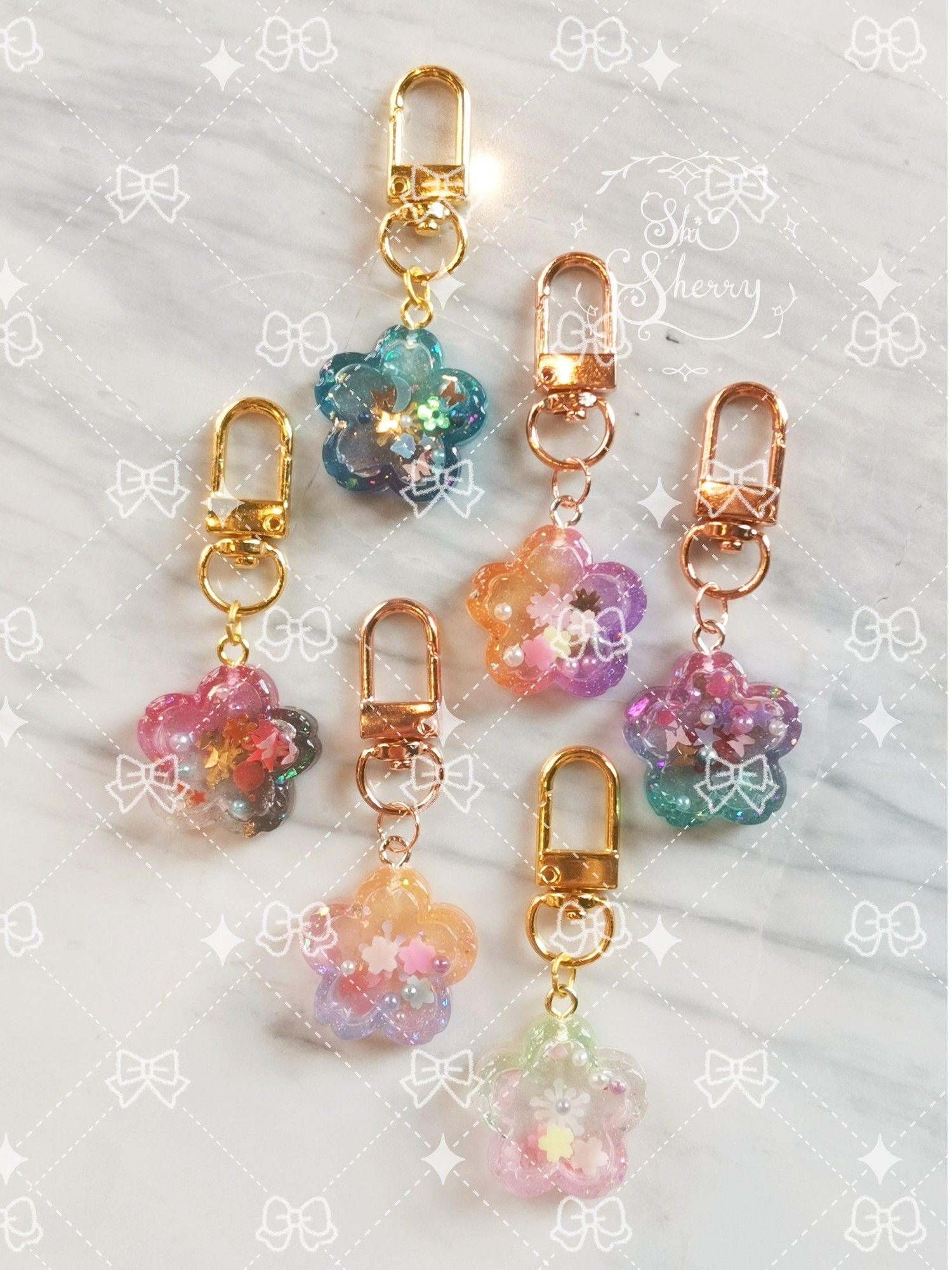 Sakura resin charms