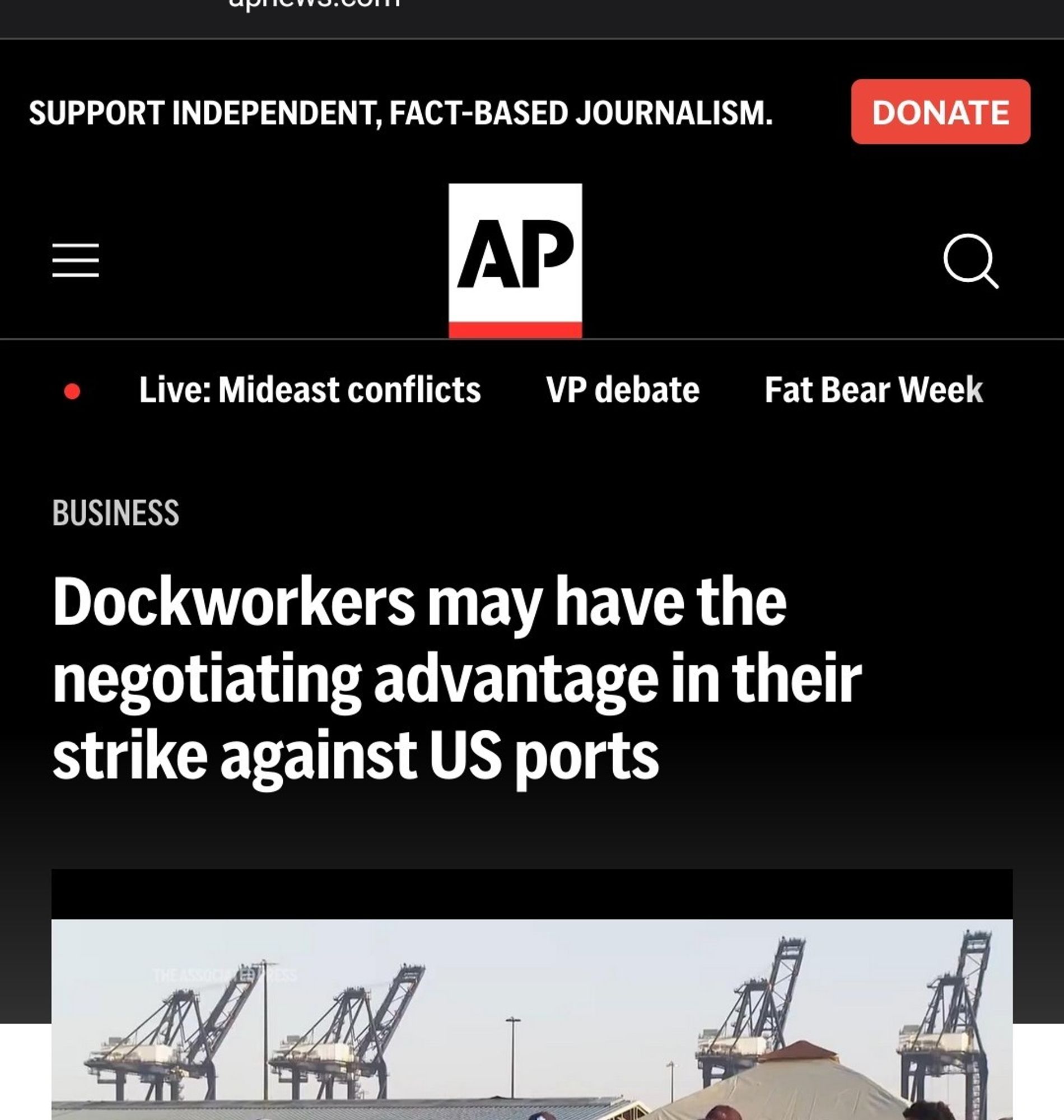 "Dockworkers may have the negotiating advantage in their strike against US ports"