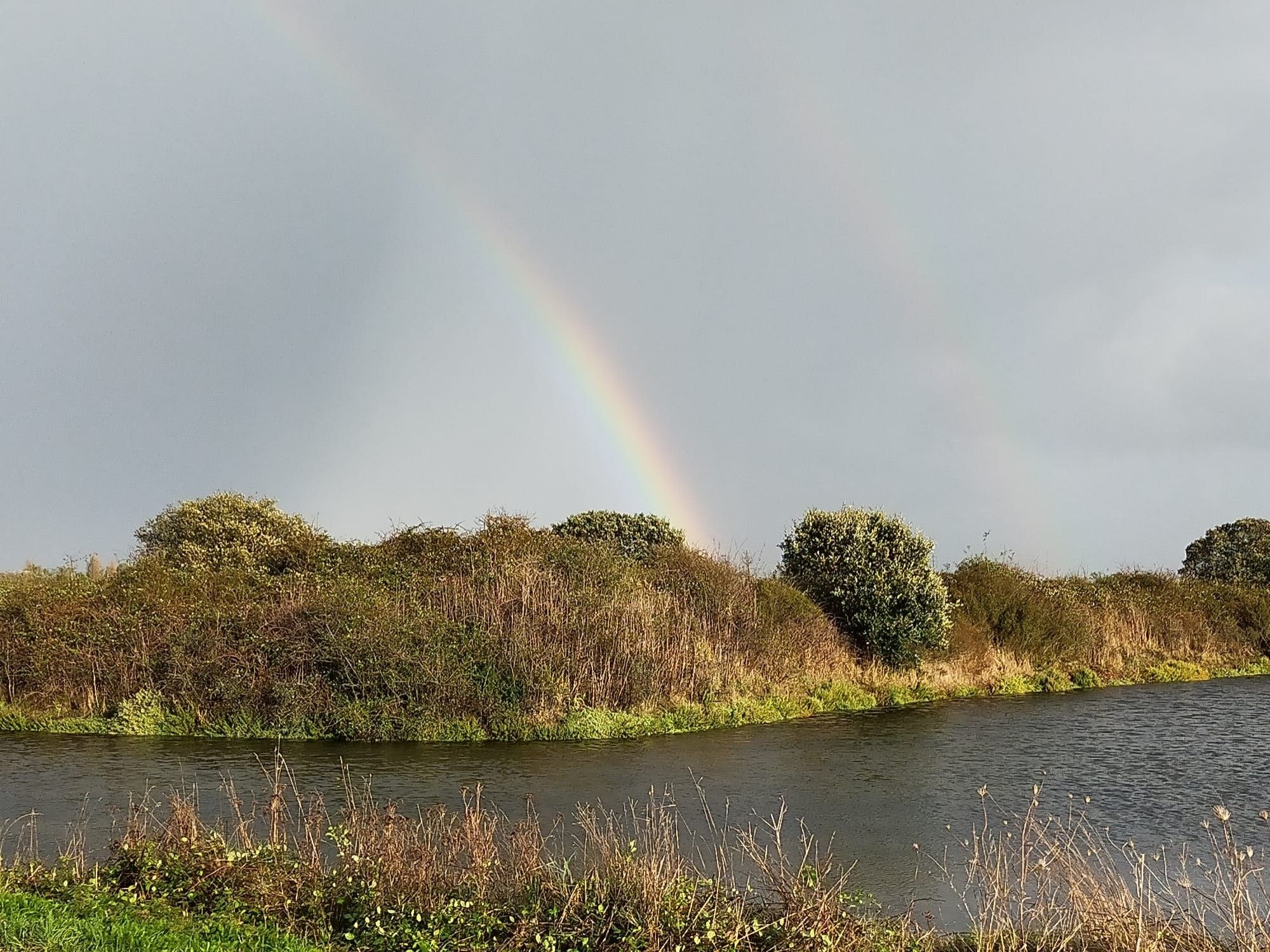 Photo d'un arc en ciel, pris en photo au travers des marais de l'île d'Oleron.