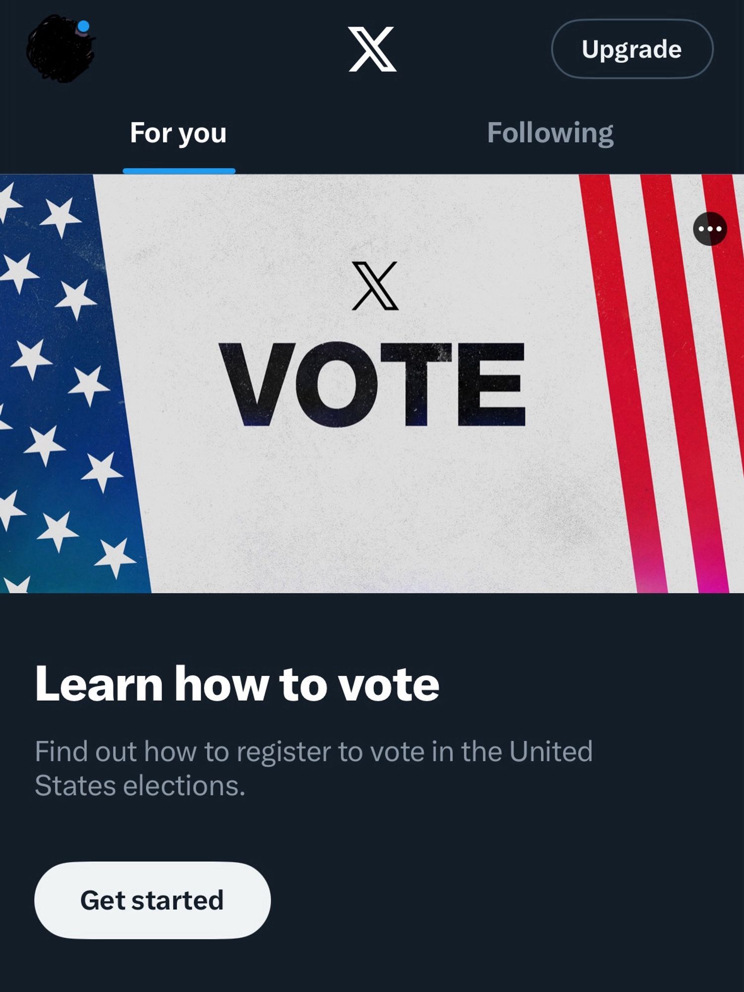 Twitter campaign to get people to register to vote.