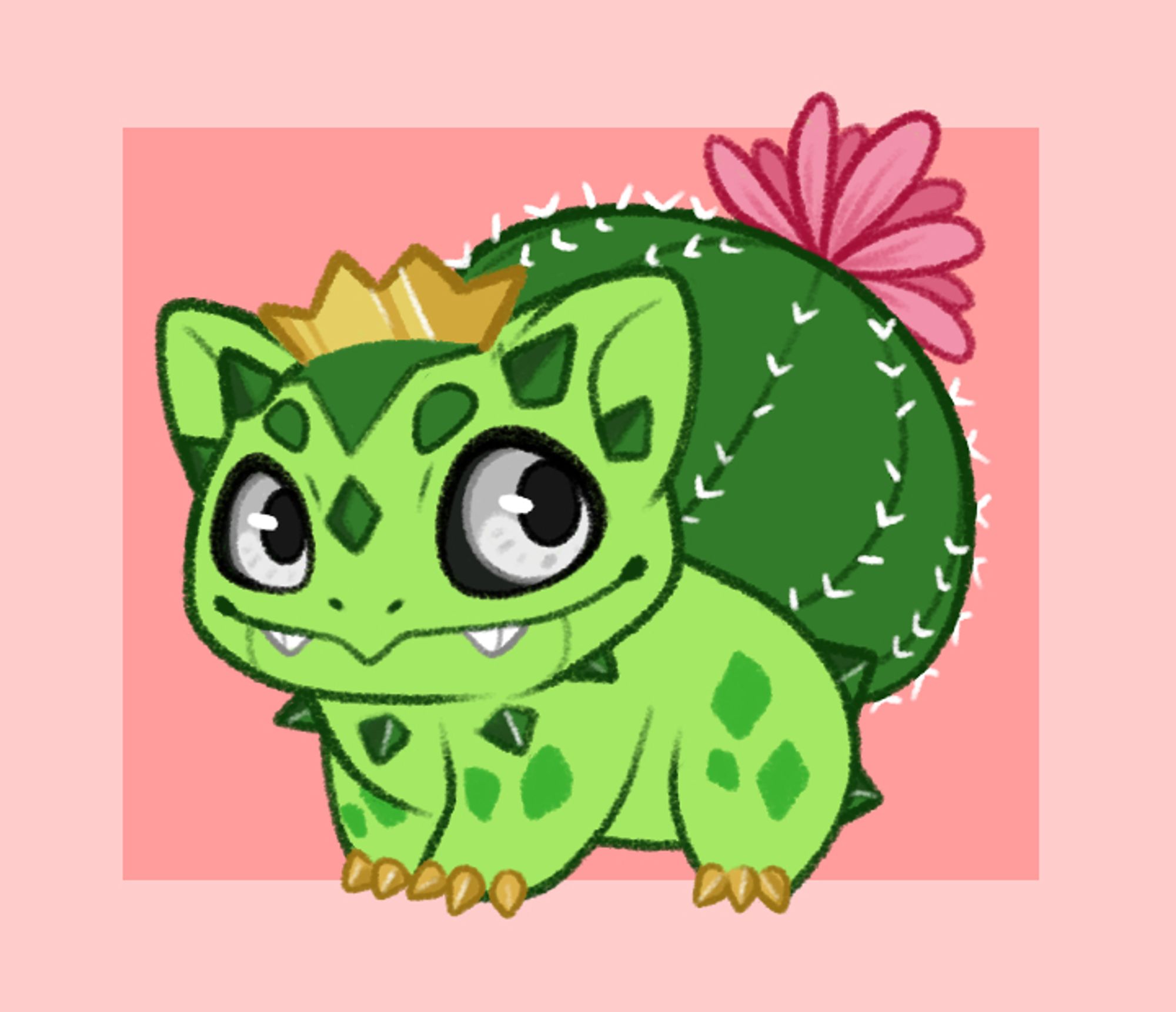 A bulbasaur / cacnea fusion