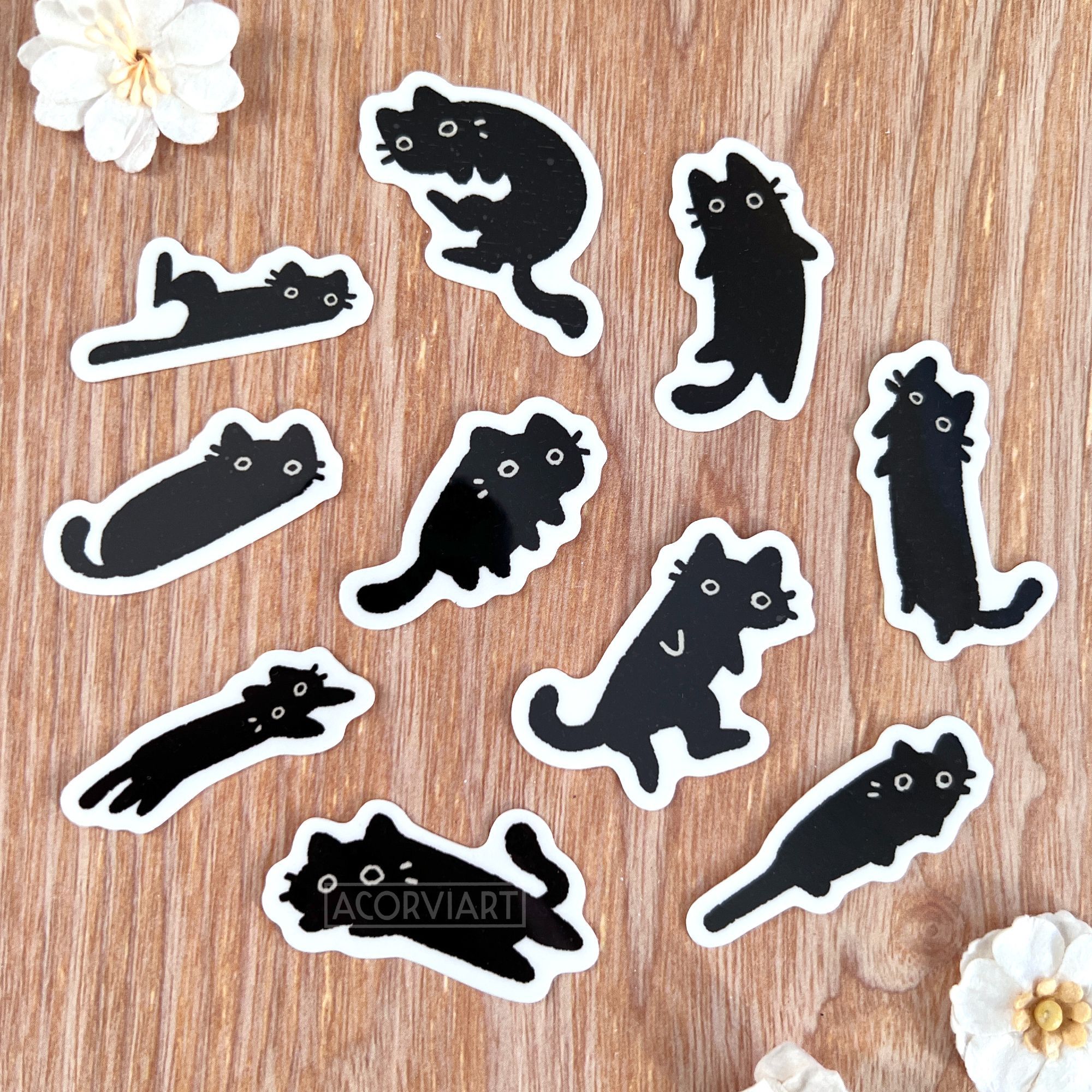 photo of temporary tattoos of black cats