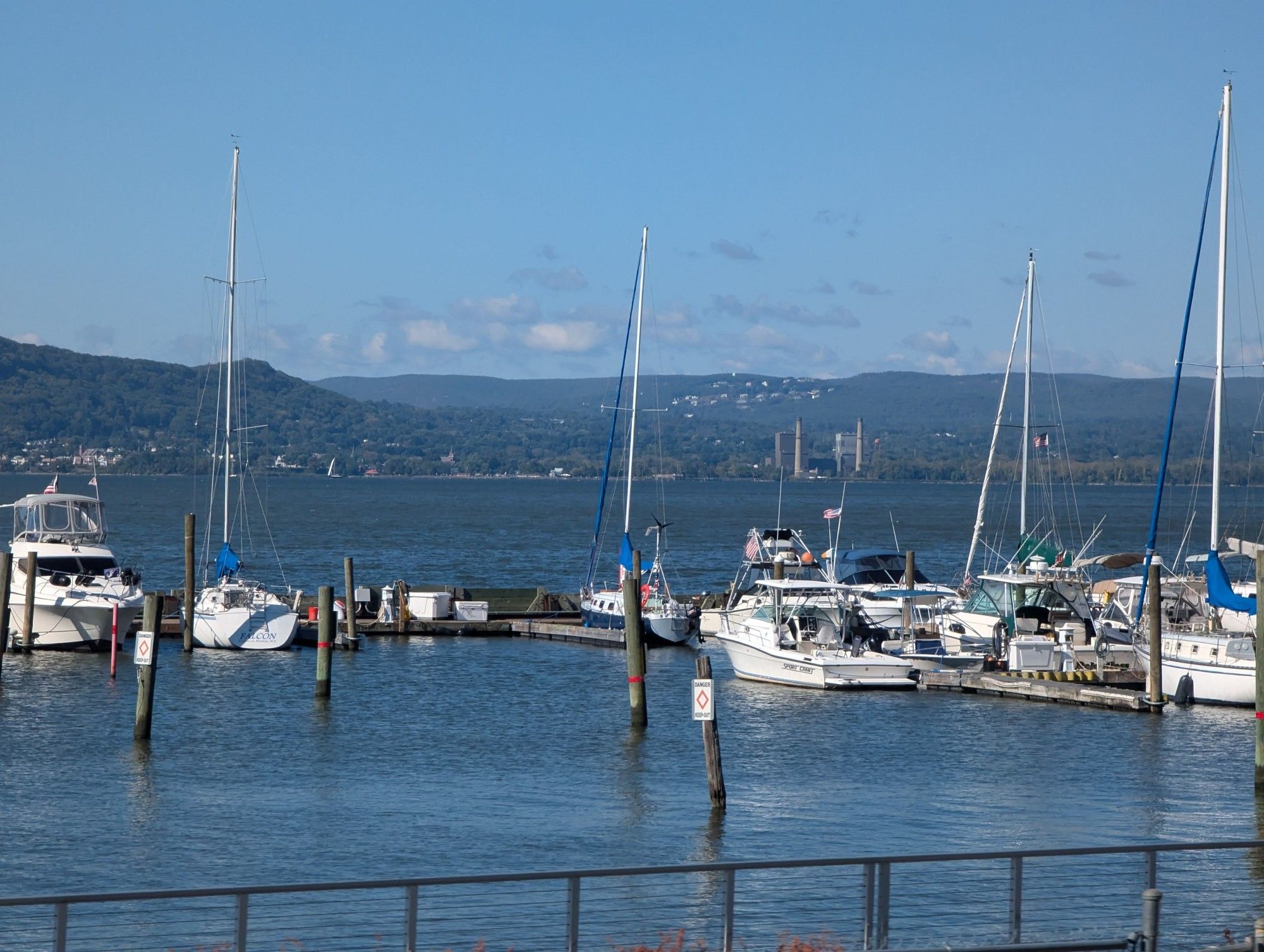 Leaving Croton-Harmon, we pass the Croton Yacht Club. Haverstraw is in the background, on the other side of the river.