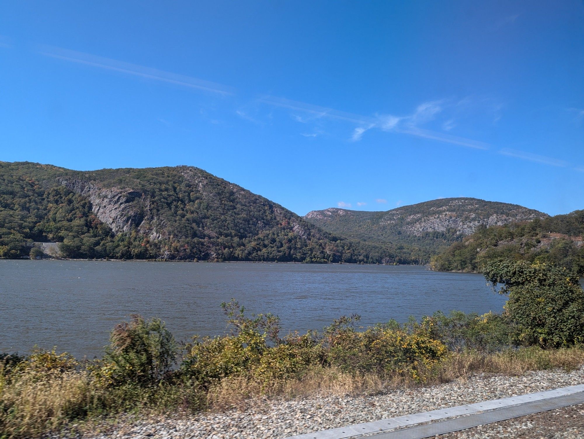 View of the Hudson Highlands from the train.