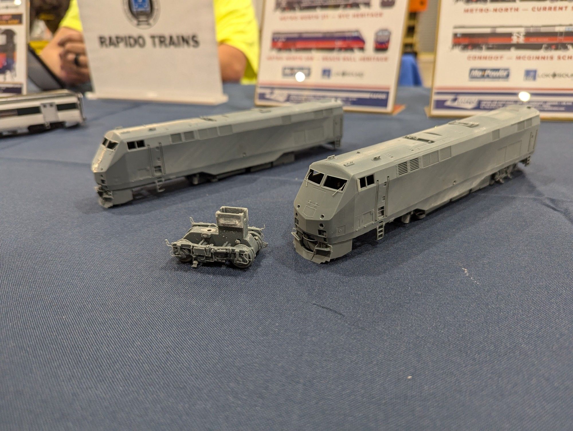 Pre-production 3D-printed sample of a GE P32AC-DM locomotives in HO Scale.