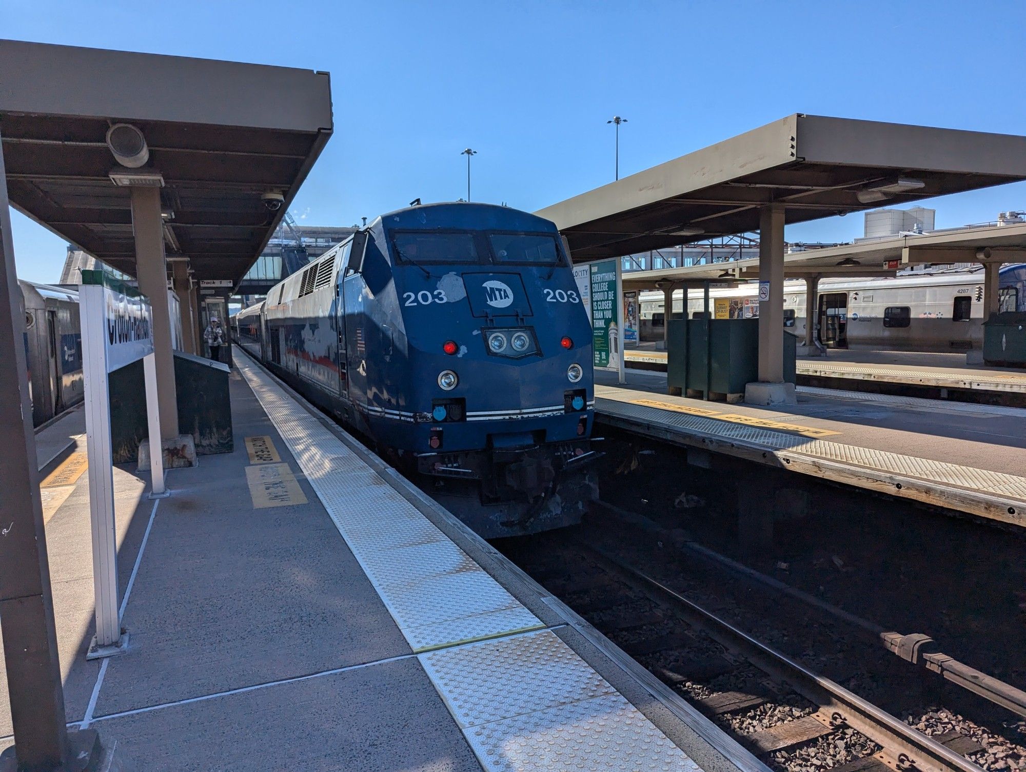 Our venerable steed for the Fall Foliage train, Metro-North GE P32AC-DM, number 203.