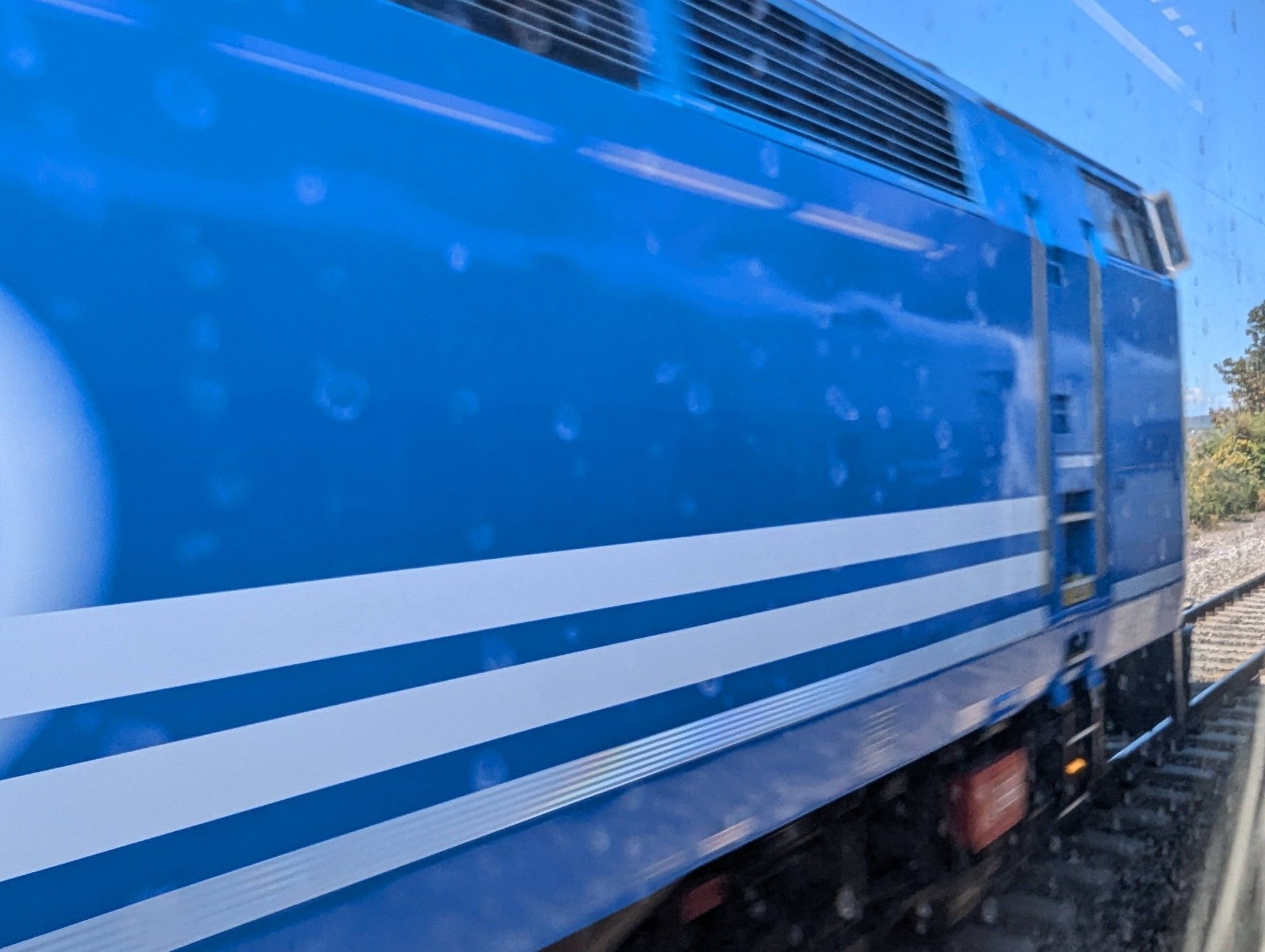 Passing in the other direction was the Metro-North Conrail Heritage unit.