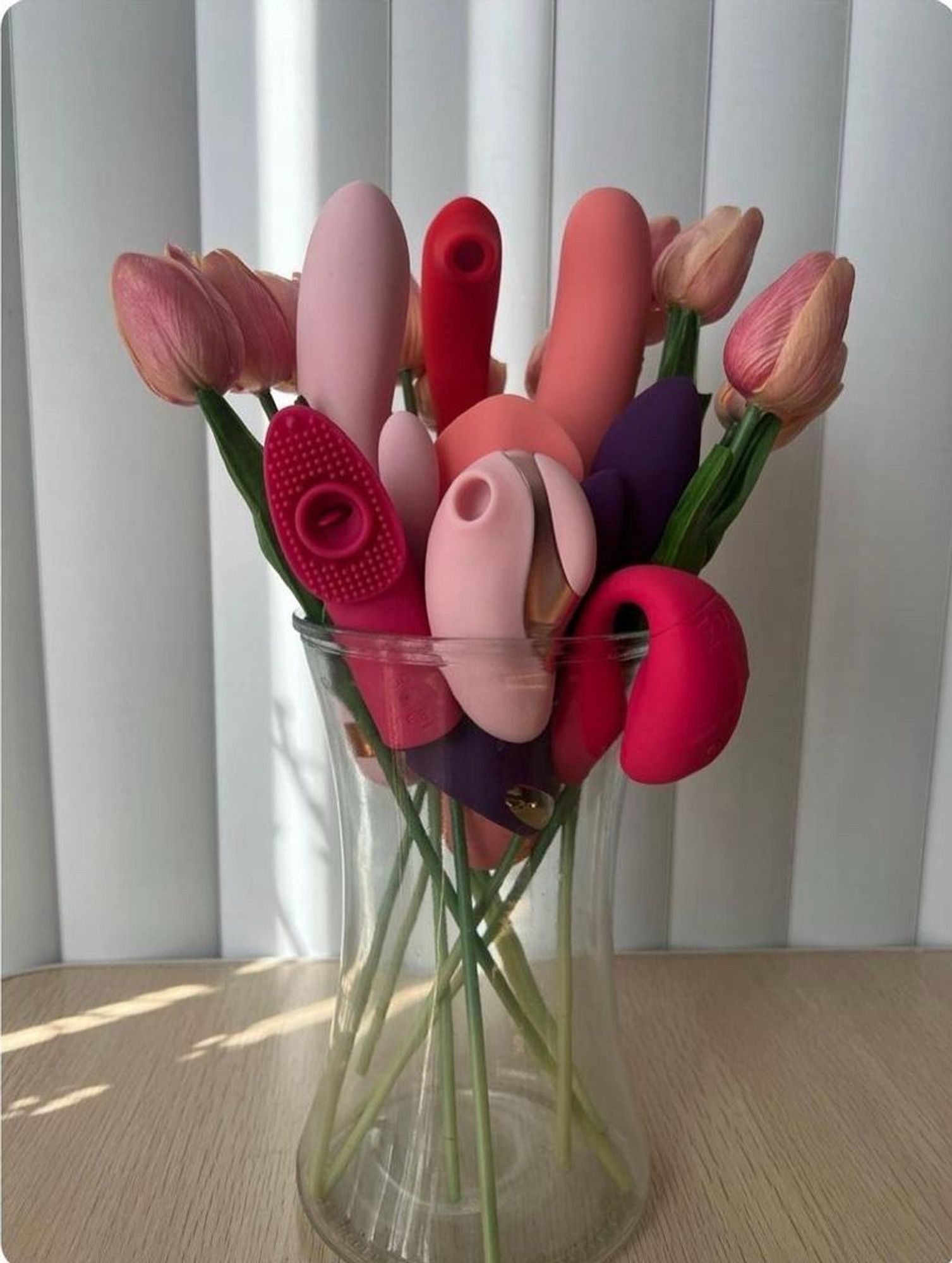 Sex toys arranged in a vase