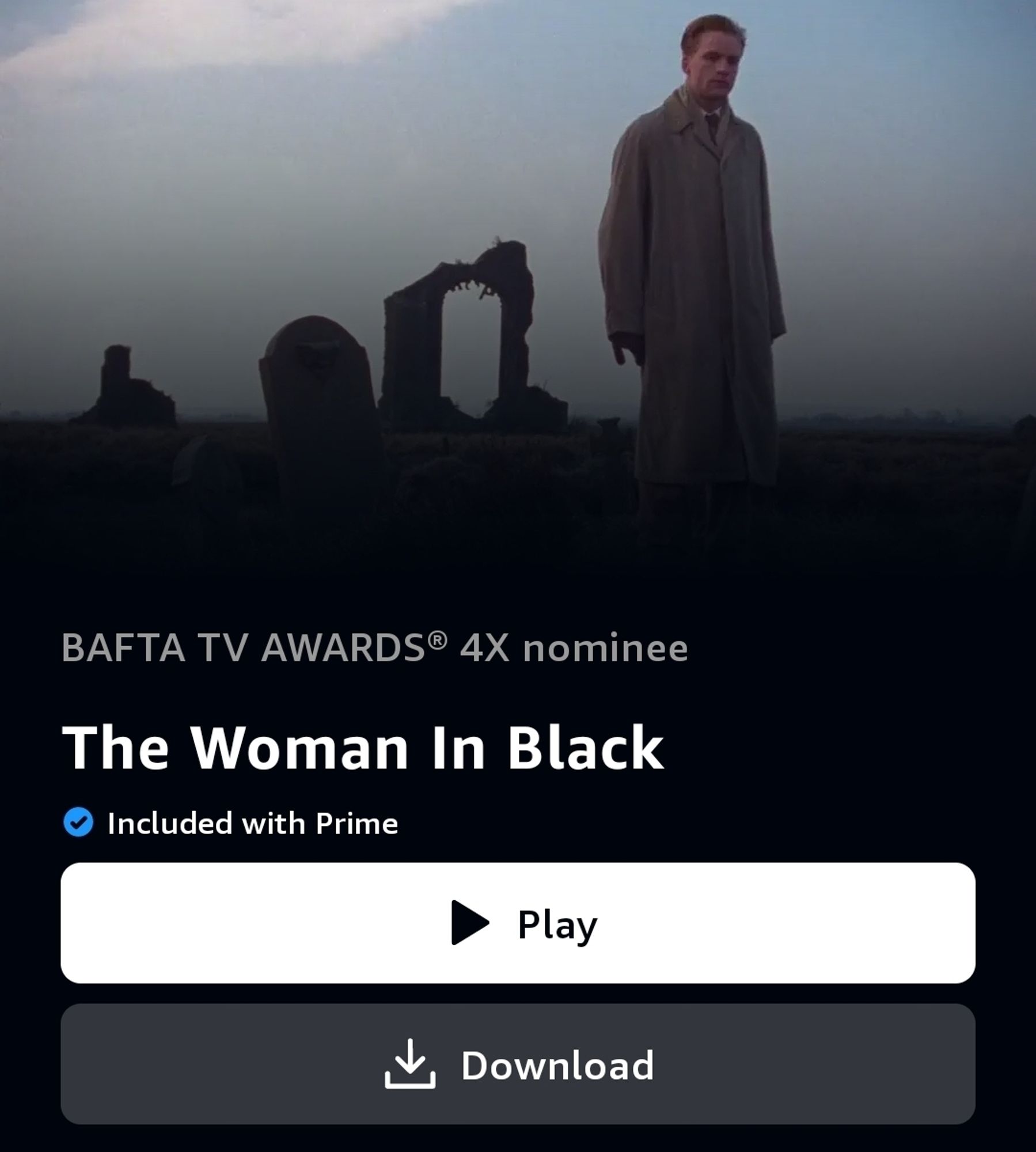 Screenshot of The Woman in Black available to watch on Amazon Prime