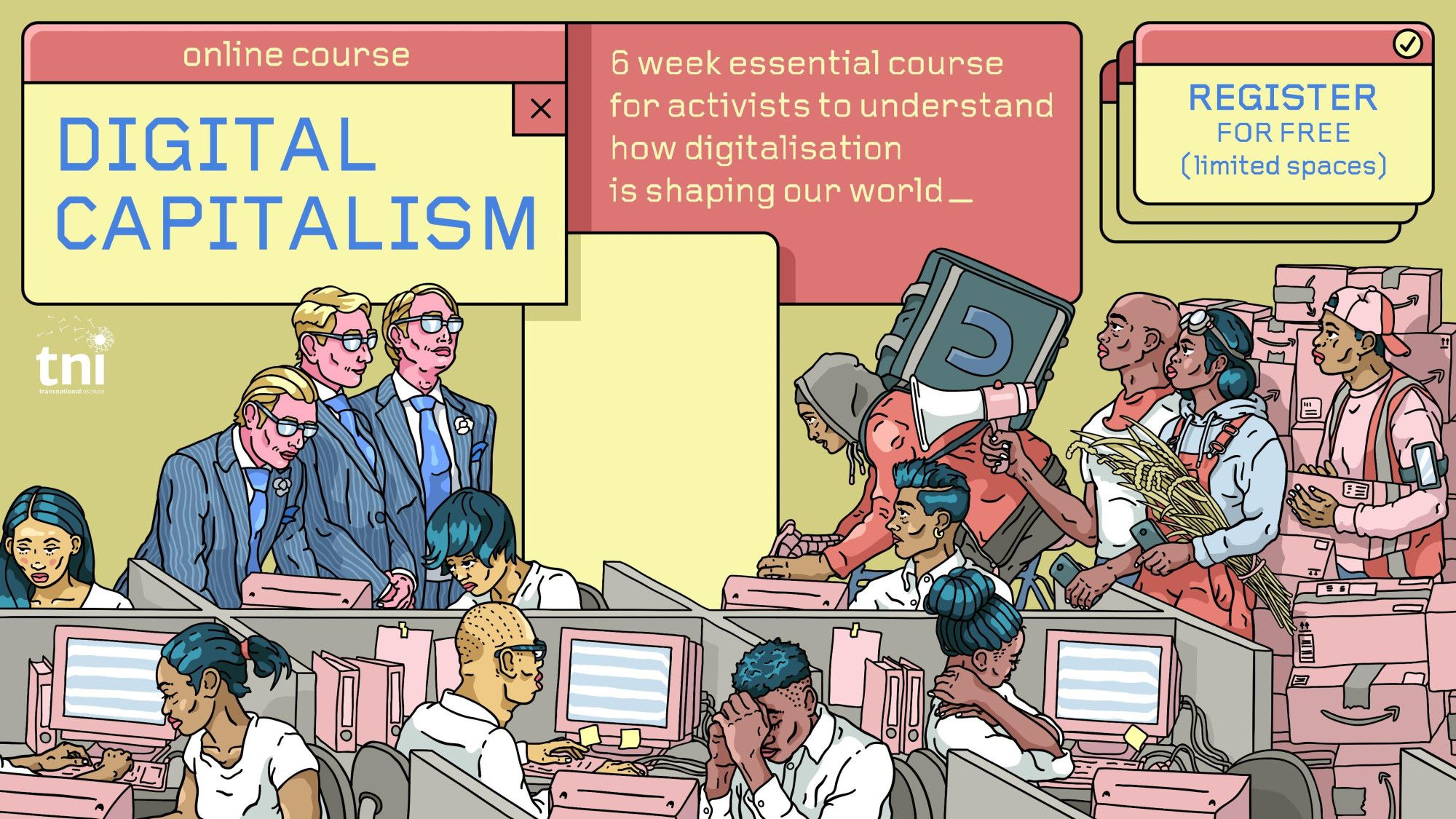 Announcement of the online course about "Digital Capitalism" on tni.org