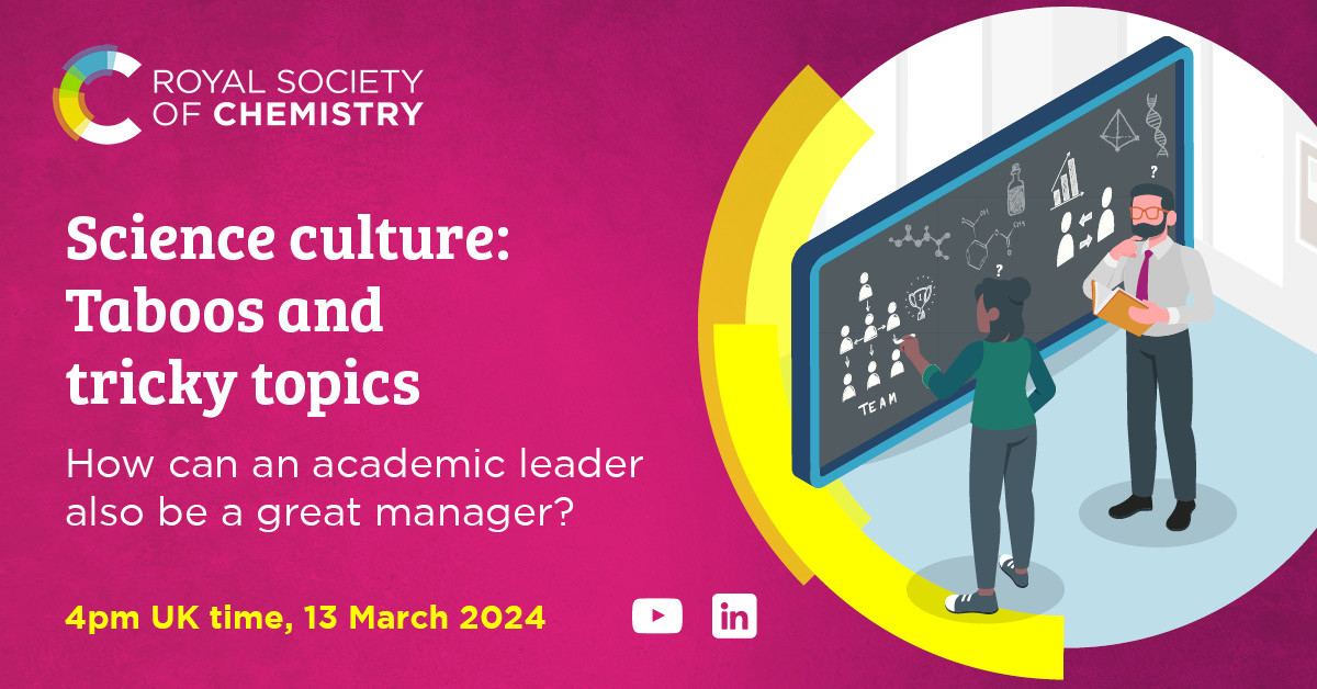 A poster for the event named in the post, with the tagline "how can an academic leader also be a great manager?"