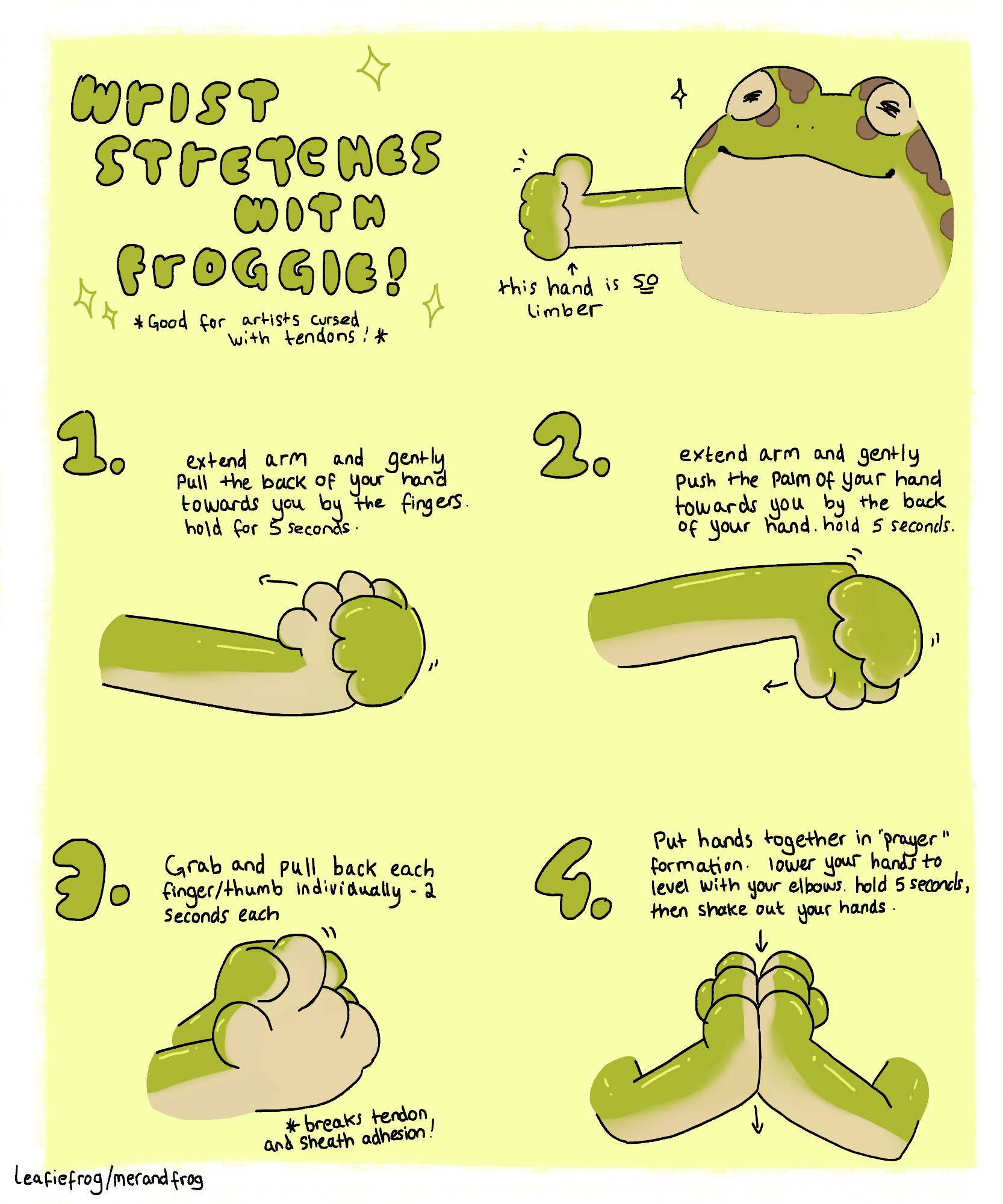 Wrist stretches with froggie! 