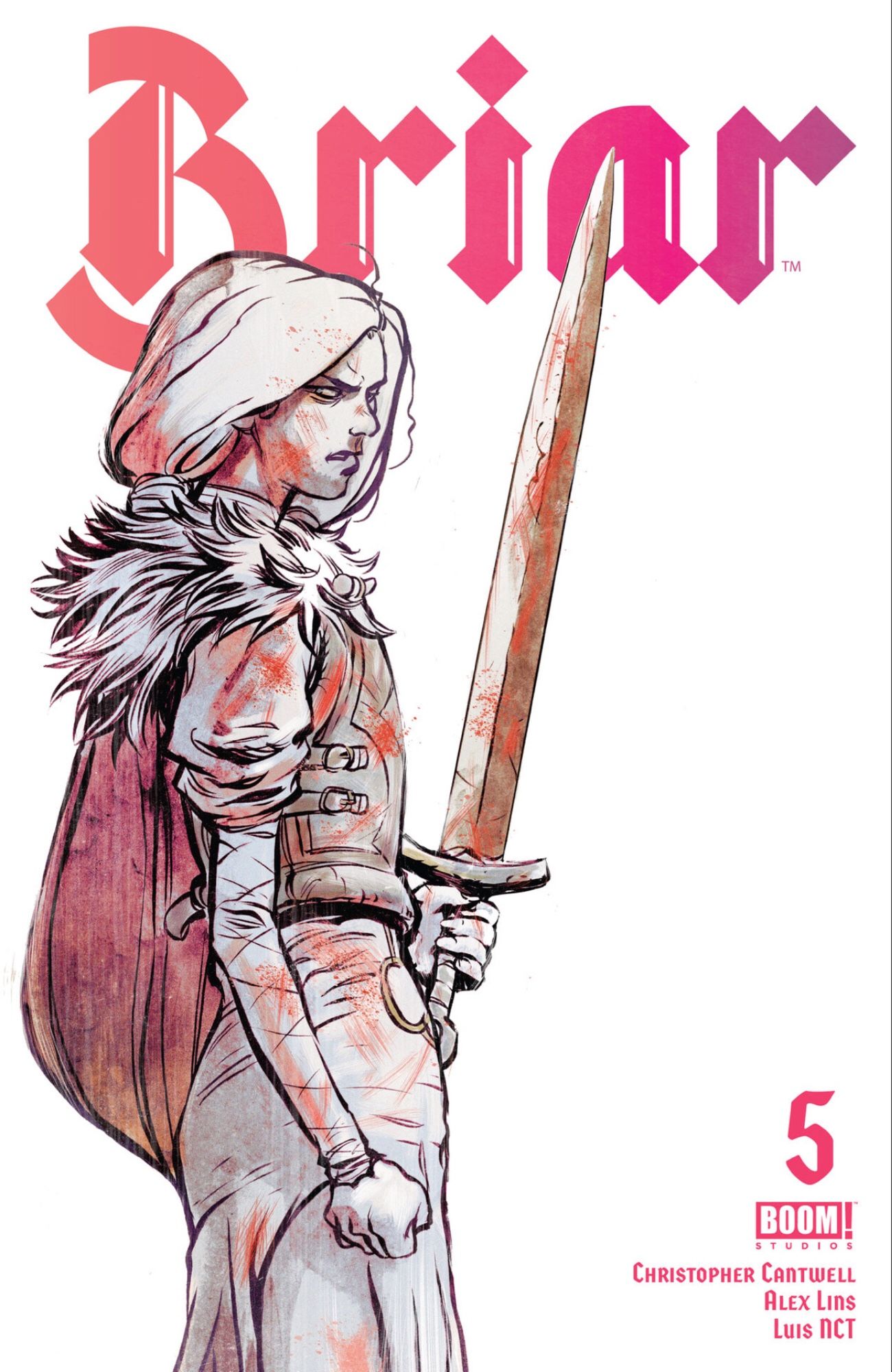 Cover of Briar #5 (2024) art by Alex Lins 

her sword dull with blood
determination whites world
Briar Rose returns