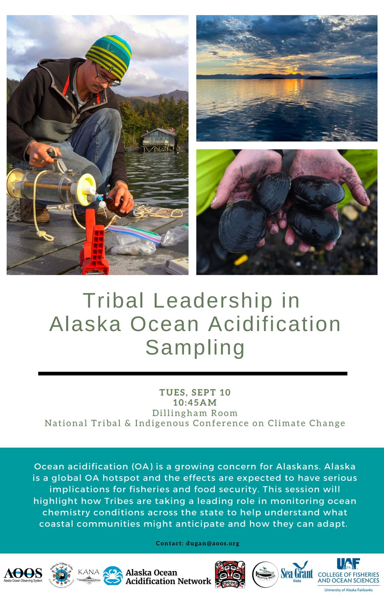 Flyer for a presentation in the Coastal Resilience session at the 2024 National Tribal and Indigenous Climate Conference.