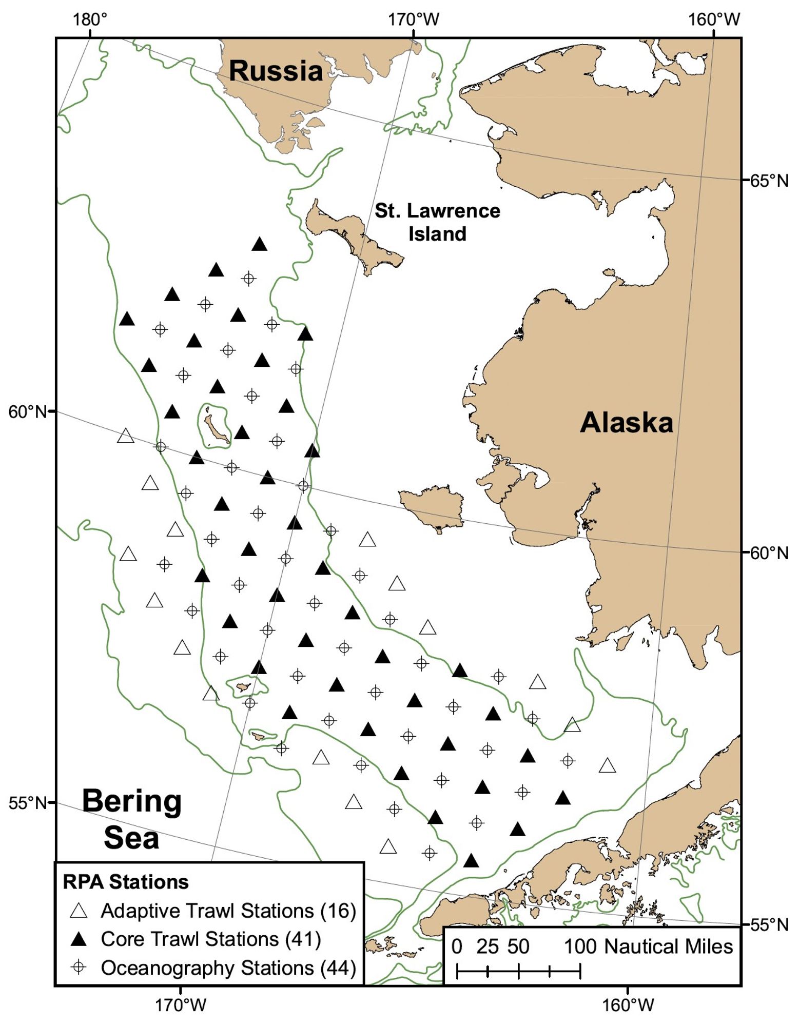 Bering Arctic and Subarctic Integrated Survey (BASIS) stations in the southeastern Bering Sea. The BASIS project is led by the National Oceanic and Atmospheric Administration (NOAA) Alaska Fisheries Science Center (AFSC) Ecosystem Monitoring Assessment (EMA) program.