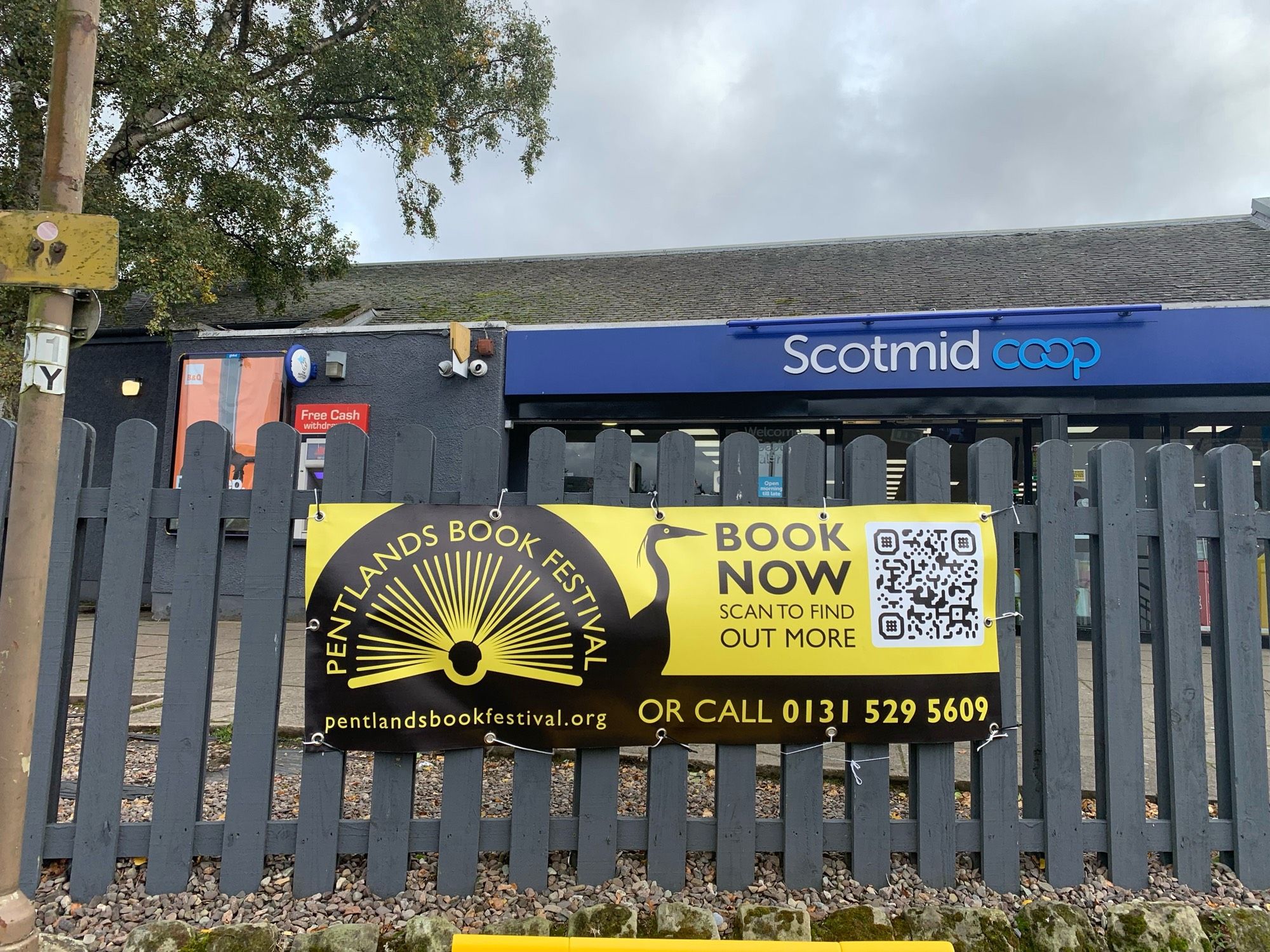 Banner at Balerno shops.