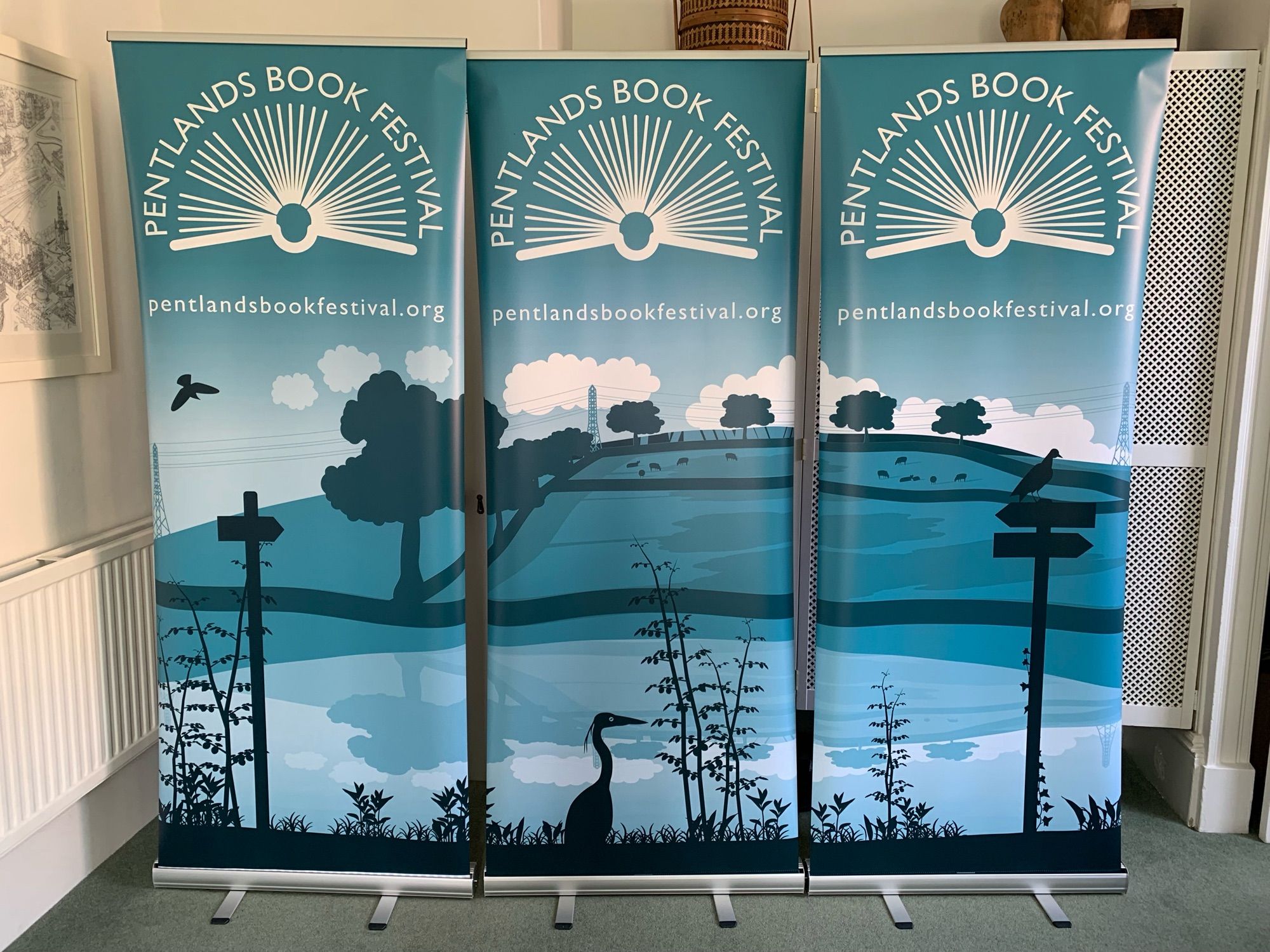 Pentlands Book Festival roller banners new design.