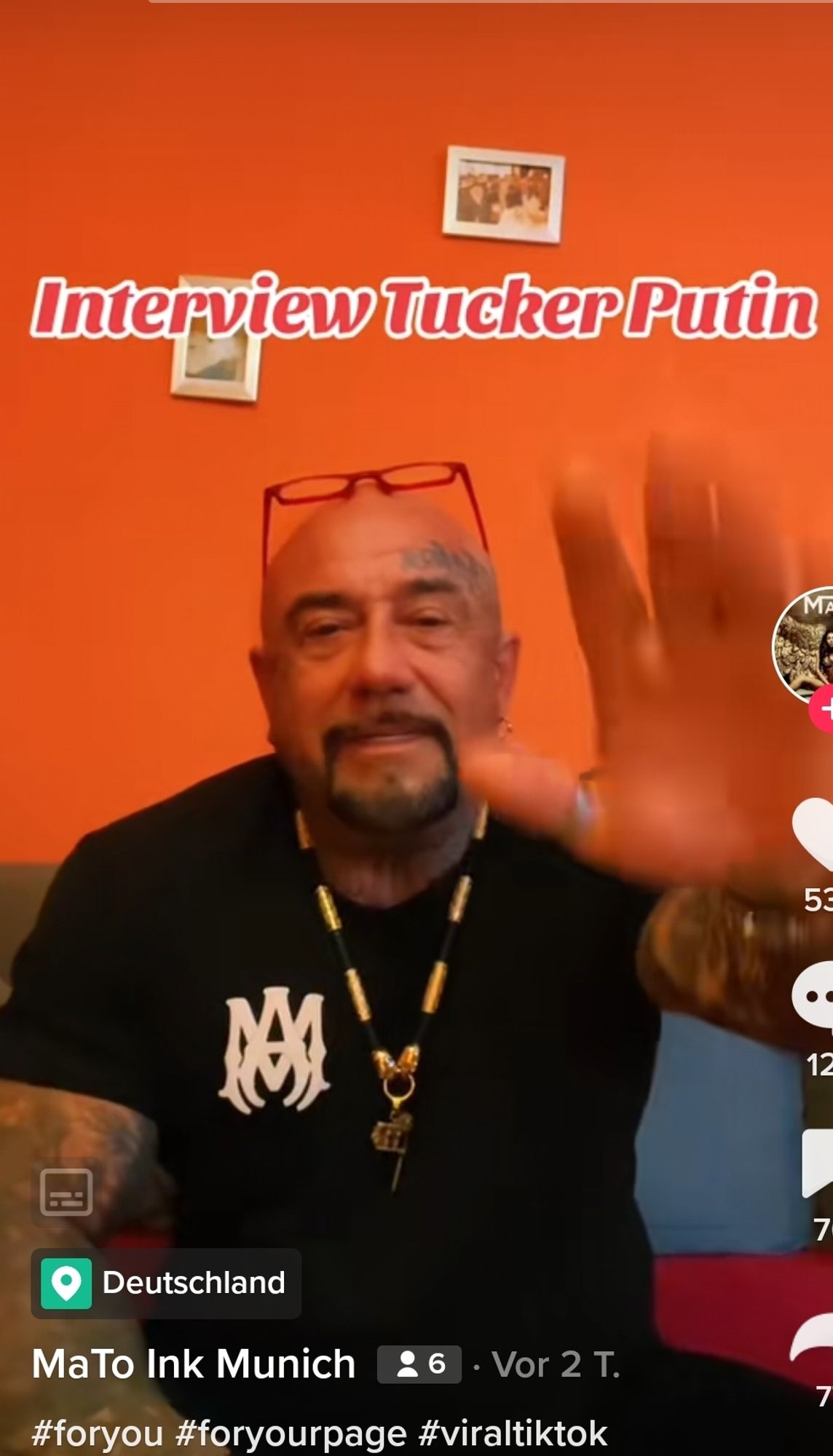 TikTok Screenshot von Tom, Titel Interview Trucker Putin