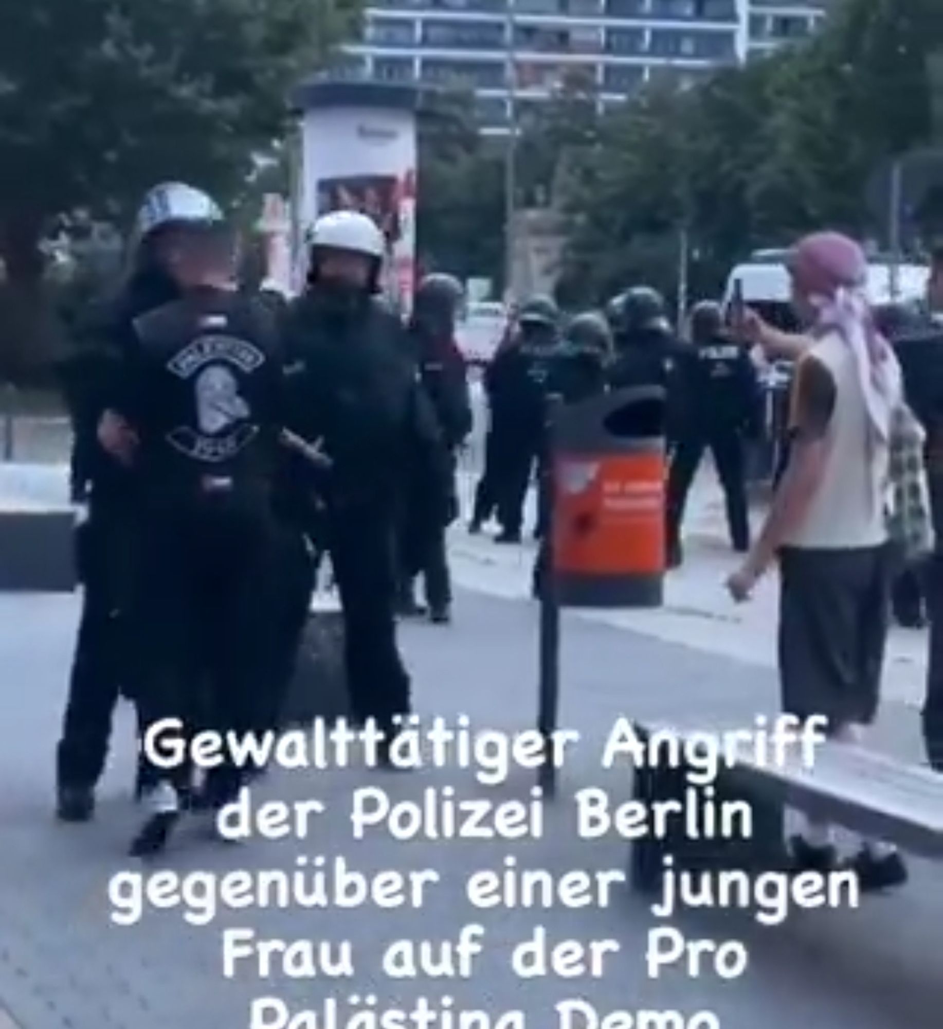 Der Hitlergruß des Pro Palestine Demo Teilnehmers im Screenshot