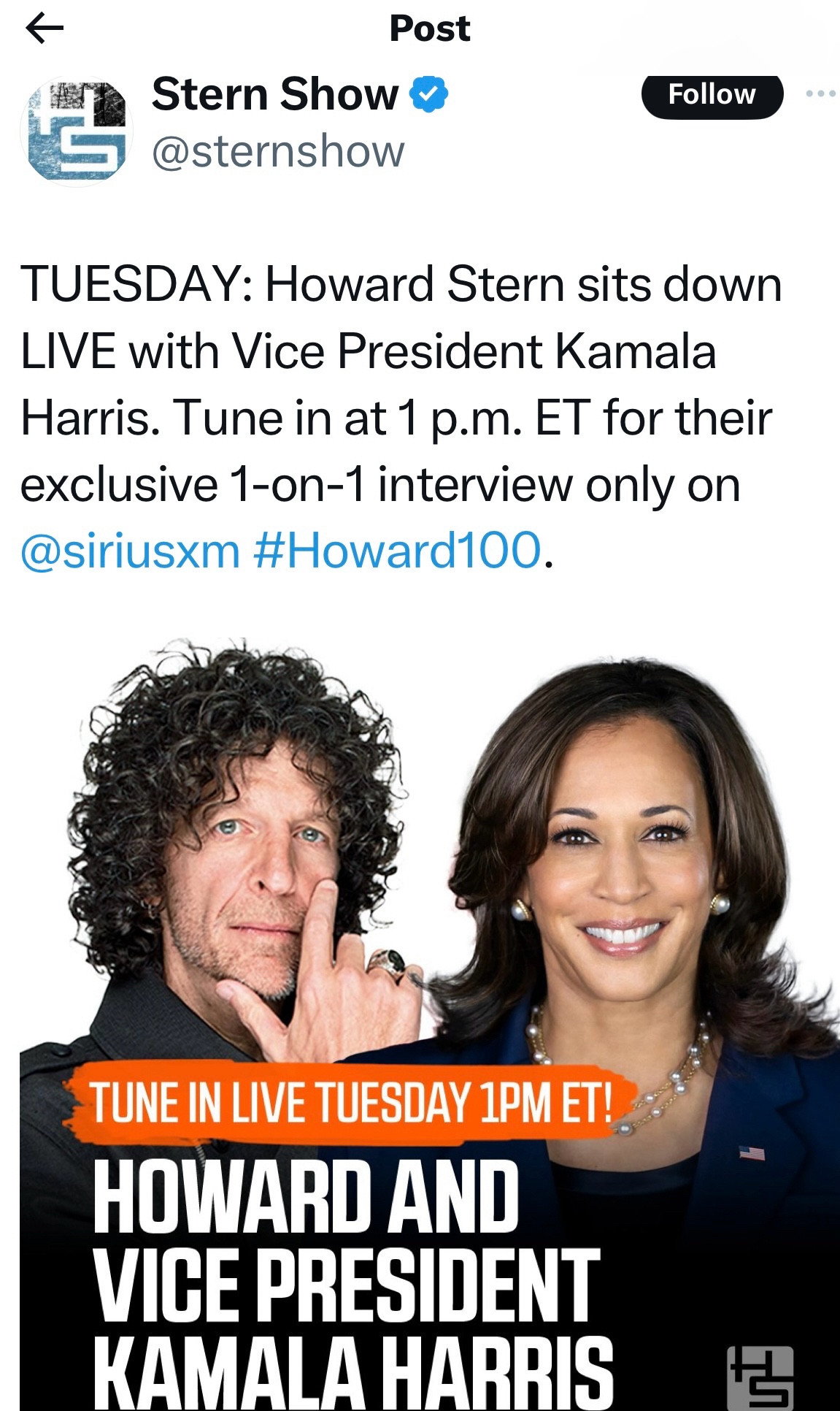 Kamala Harris on Howard’s show this week