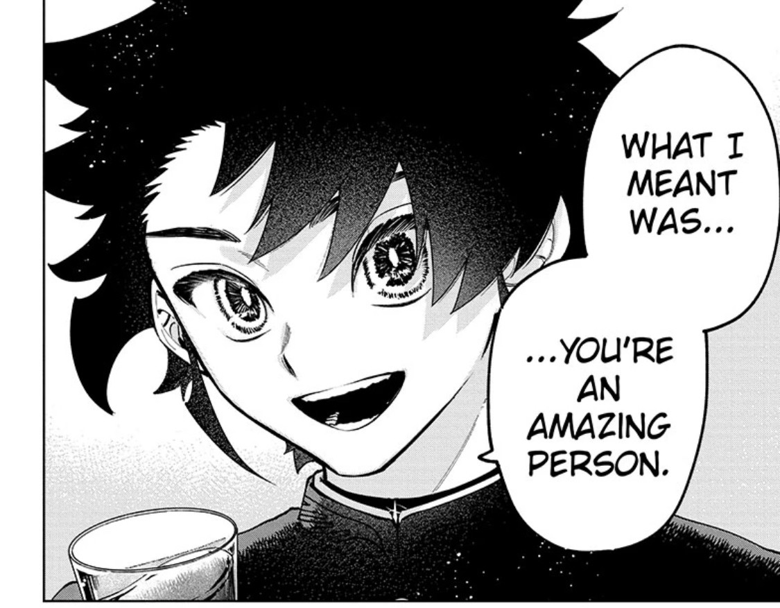 Panel of Ichi saying "What I meant was... You're an amazing person."