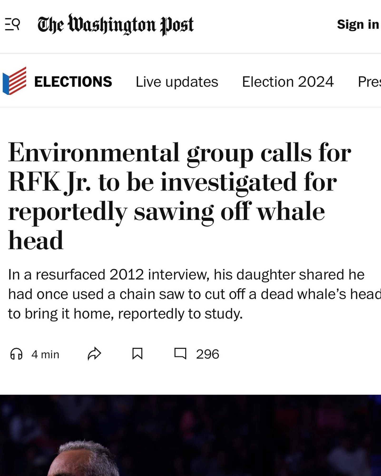 Environmental Group calls for JFK Jr to be investigated for your supporters and falling off whalehead