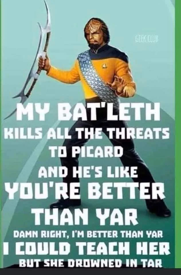 star trek meme based on the rhyme of "milkshake bring to the boy to the yard"