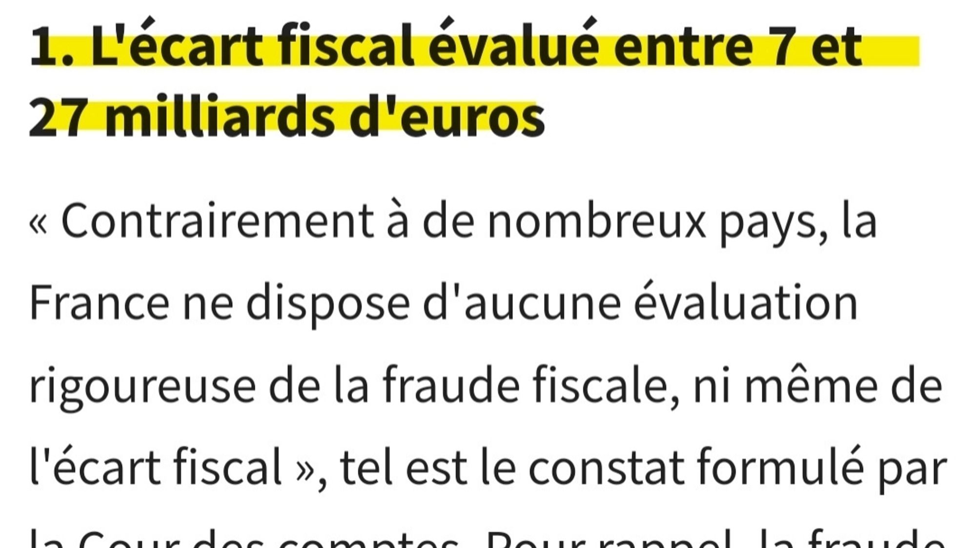 Un article des Echos (novembre 2023) qui estime l'écart fiscal annuel à MINIMUM 7 milliards d'euros en France