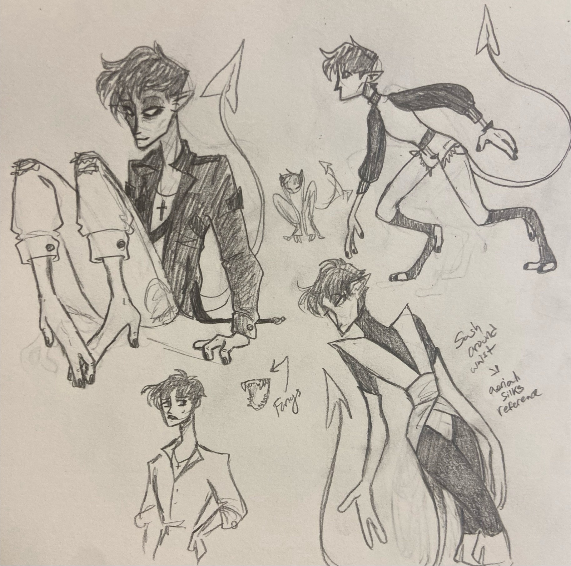 Scattered Nightcrawler doodles and designs